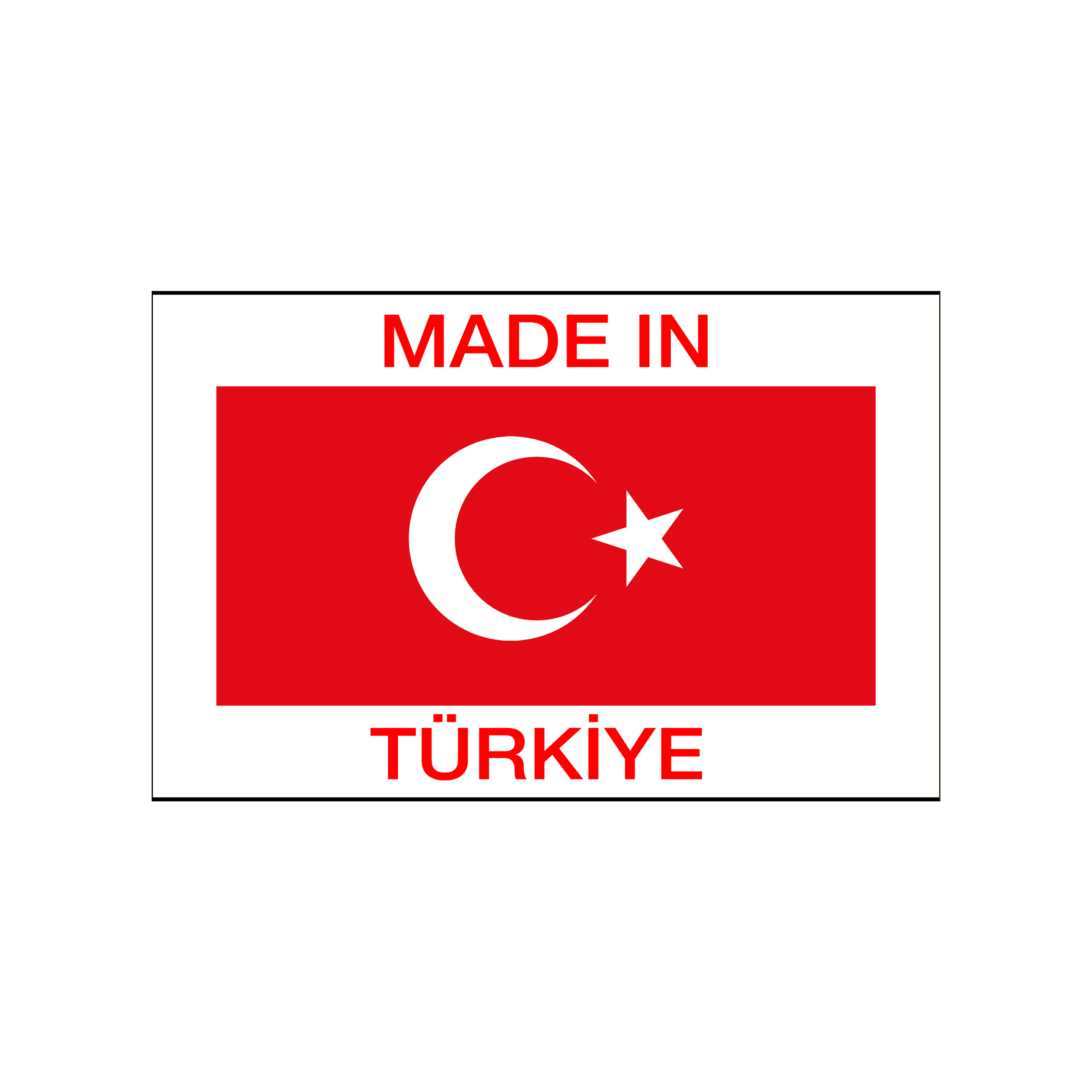 Made in Türkiye Etiketi 85x55 mm 1 Rulo (250 Adet)