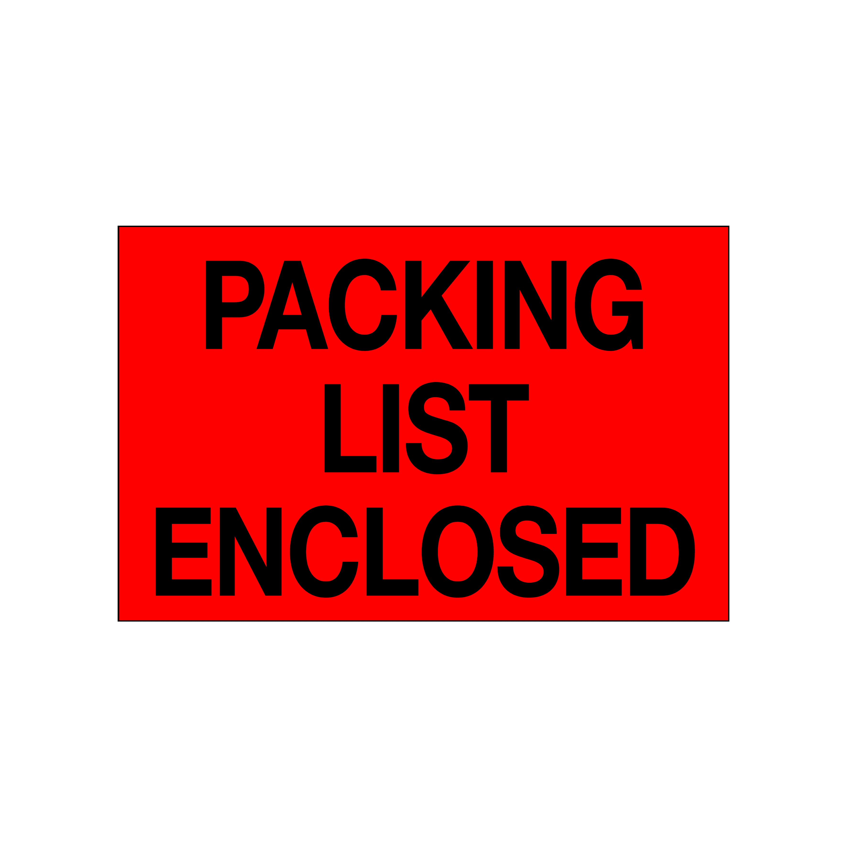 Baskılı Uyarı Etiketi Packing List Enclosed (Paketleme Listesi Ektedir) PP Opak 85x55 mm 1 Rulo (250 Adet)