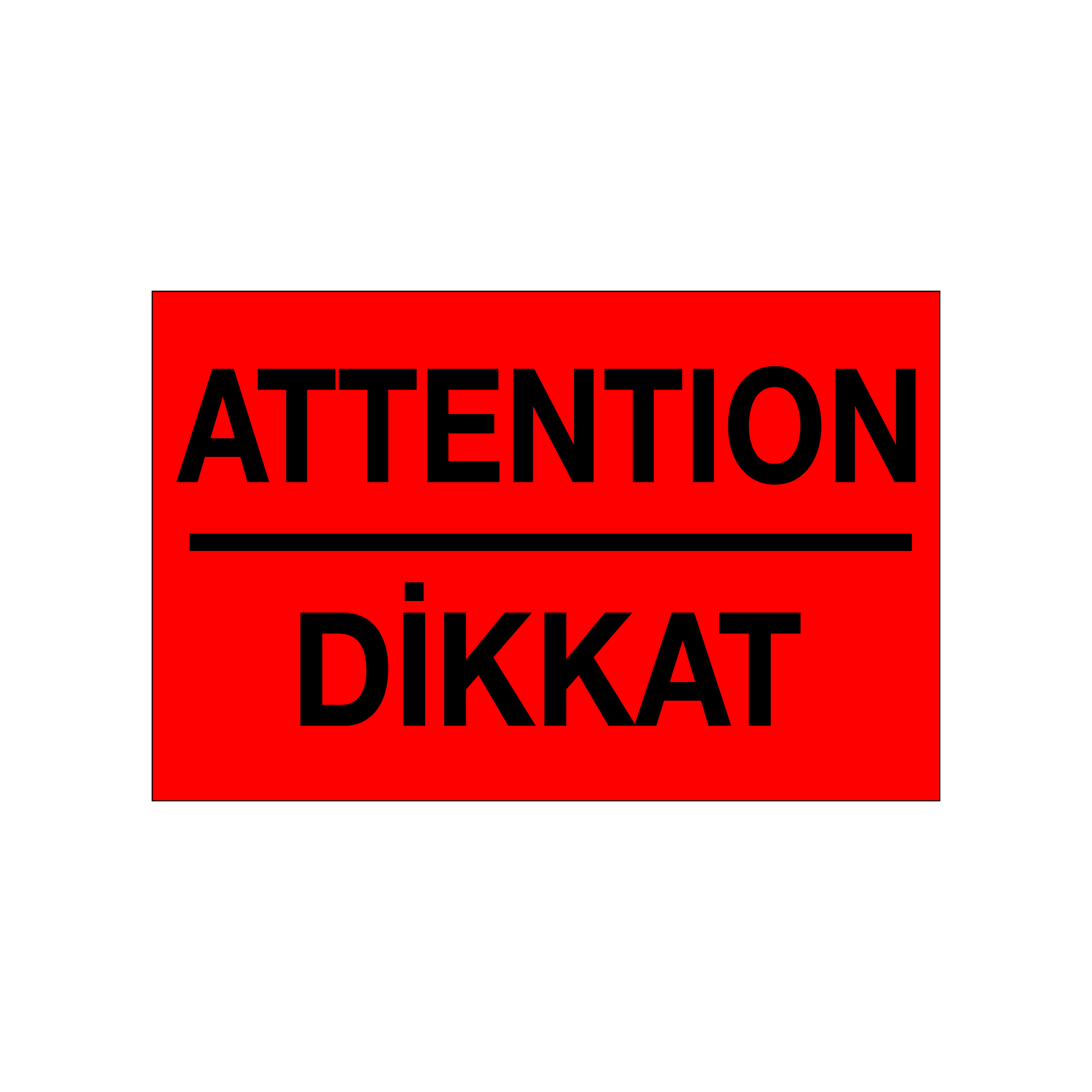 Baskılı Uyarı Etiketi Attention (Dikkat) PP Opak 85x55 mm 1 Rulo (250 Adet)