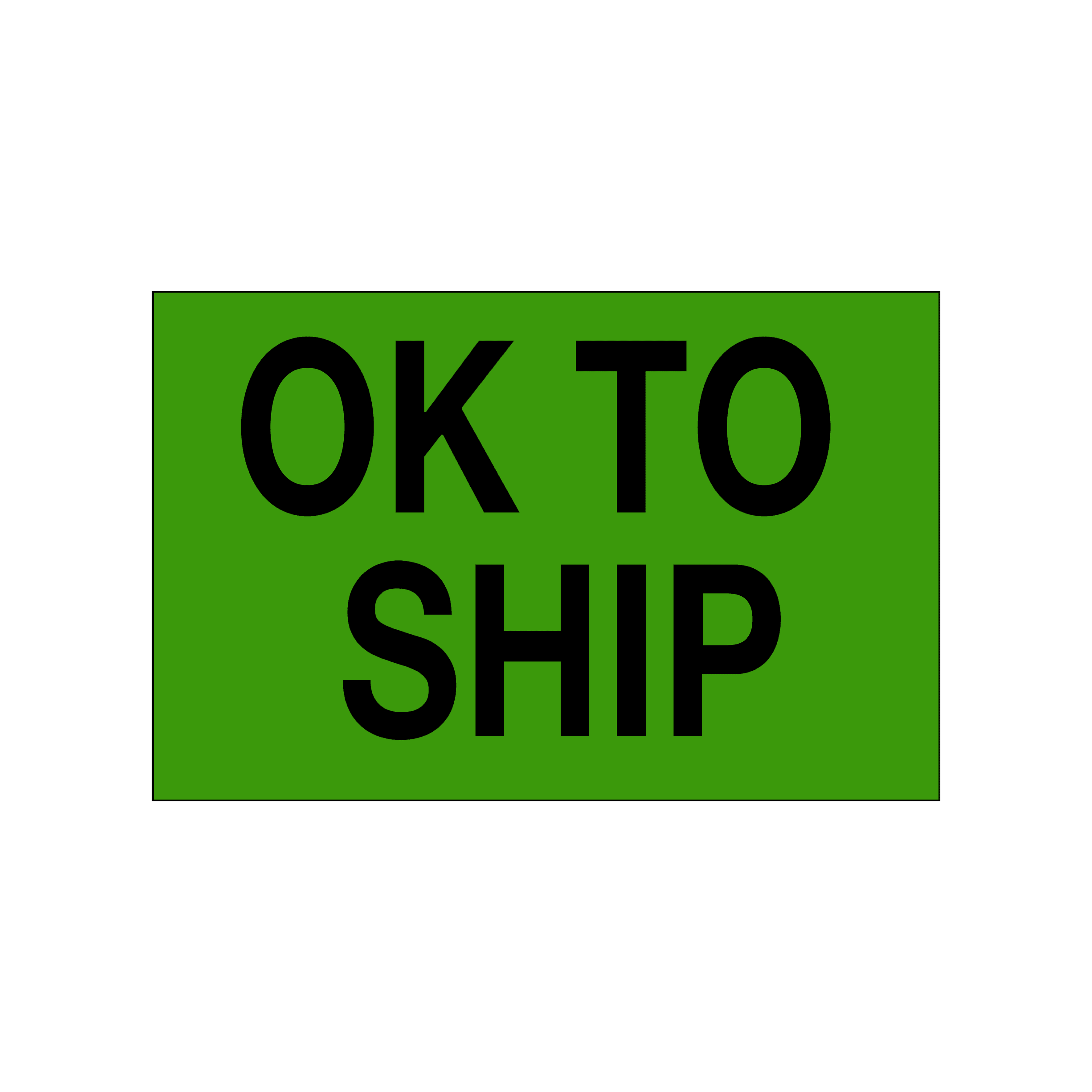 Baskılı Uyarı Etiketi Top Ok To Ship (Gönderiye Hazır) PP Opak 85x55 mm 1 Rulo (250 Adet)
