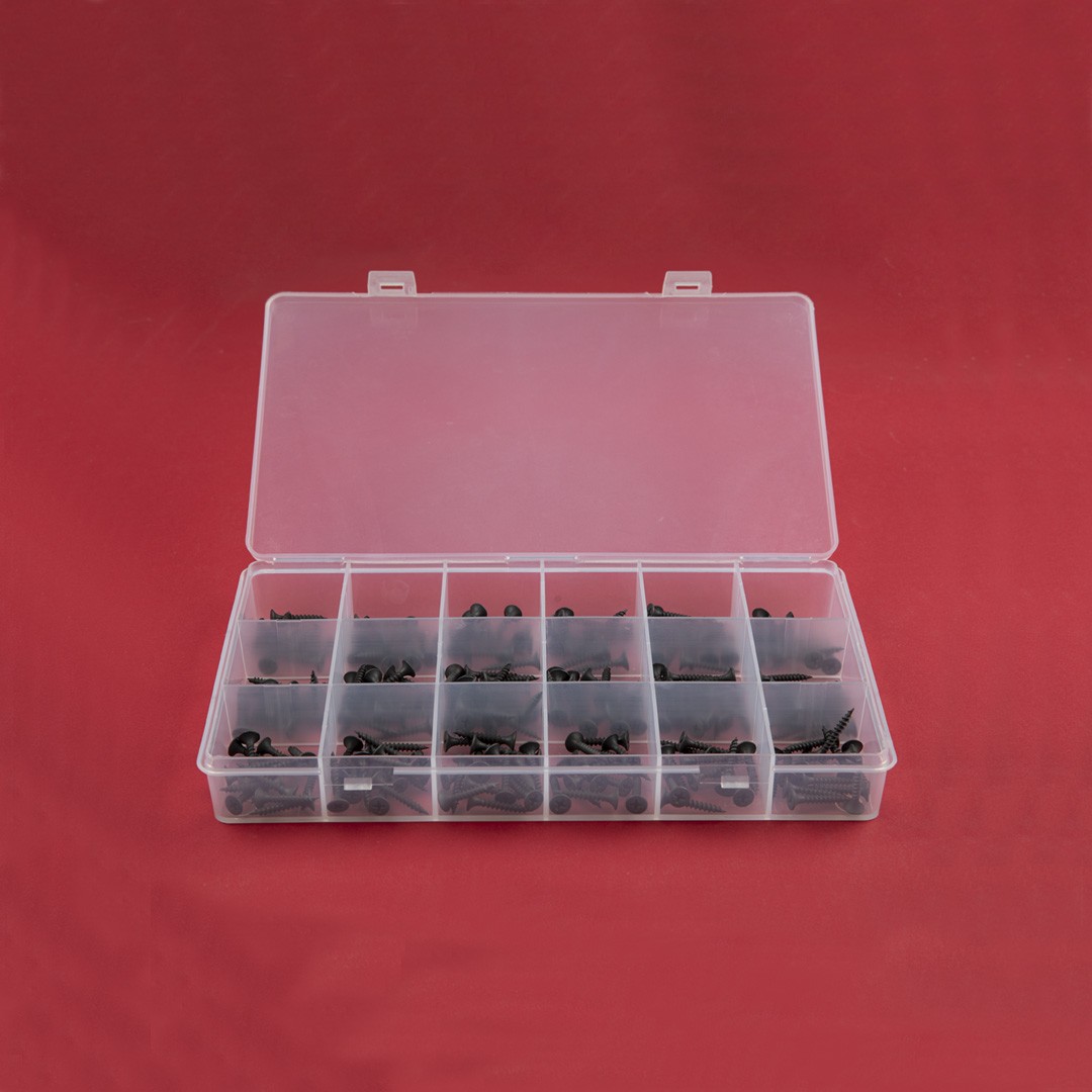 Plastik Organizer Kutu Şeffaf 18 Bölmeli 14,5x25,5x3,4 cm - 606