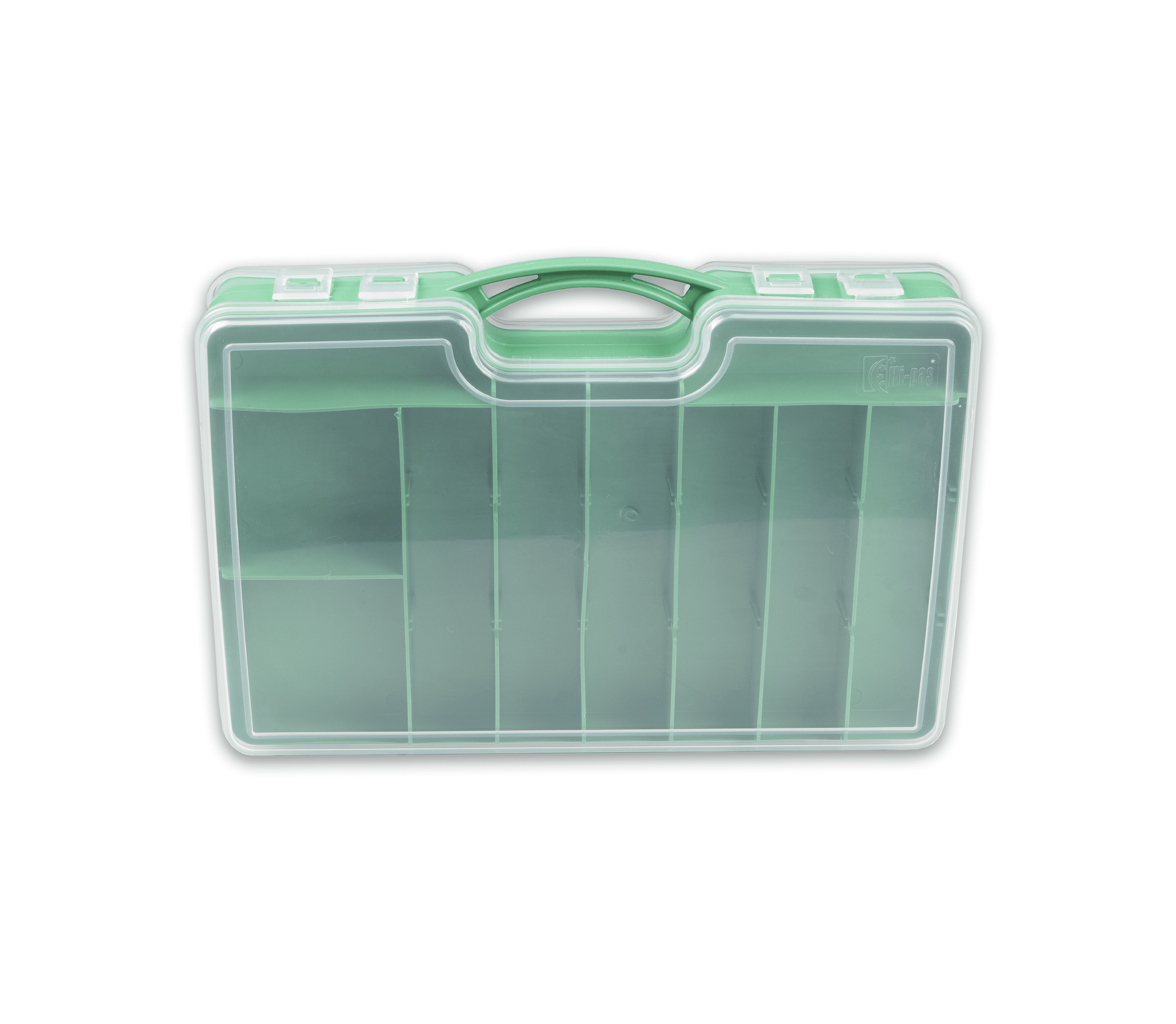 Çift Taraflı Organizer Kutu Plastik 44 Seyyar Bölmeli 19x29x6 CM Yeşil - 844