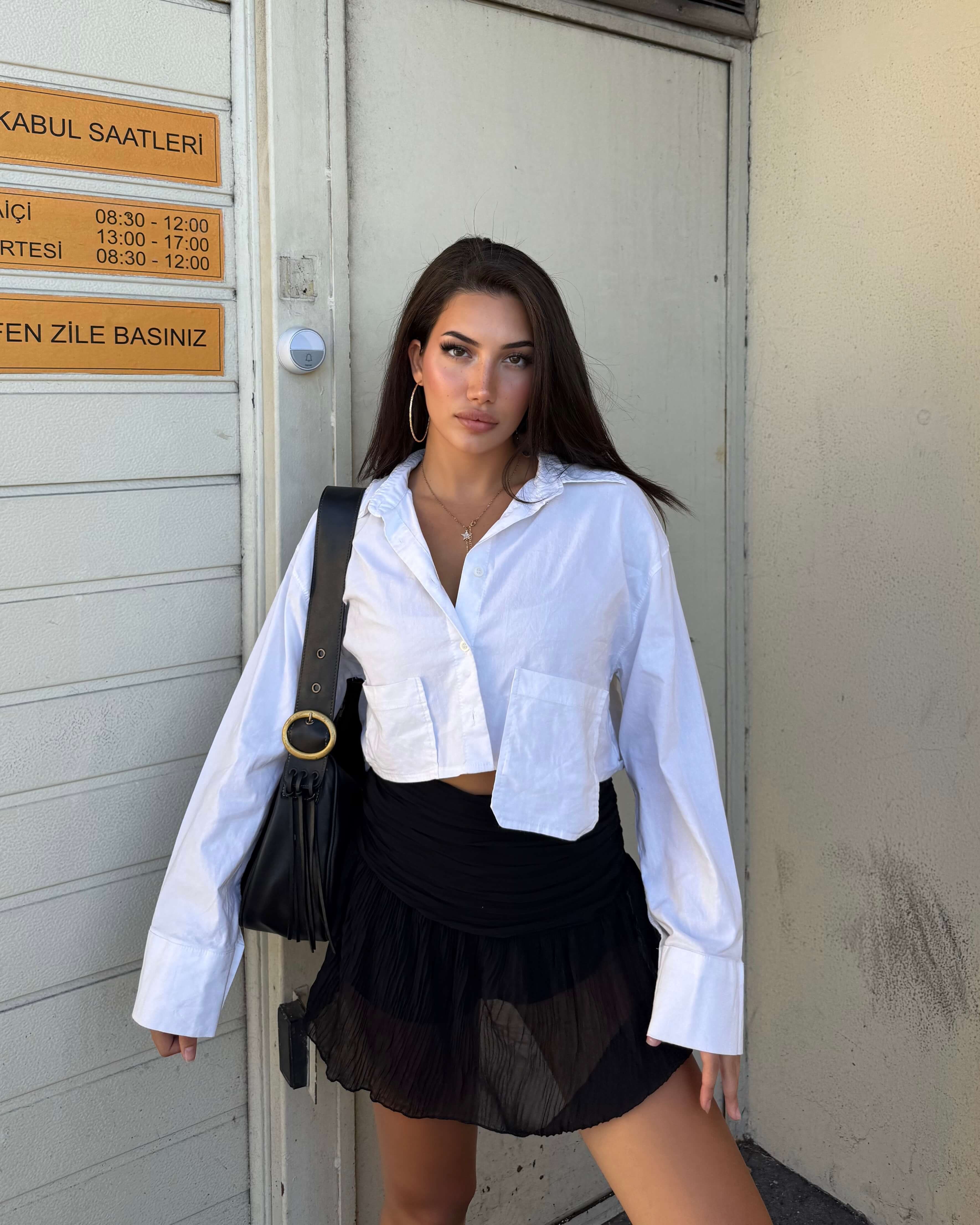 LOLY BLACK BEL DETAY MİNİ TÜL ETEK