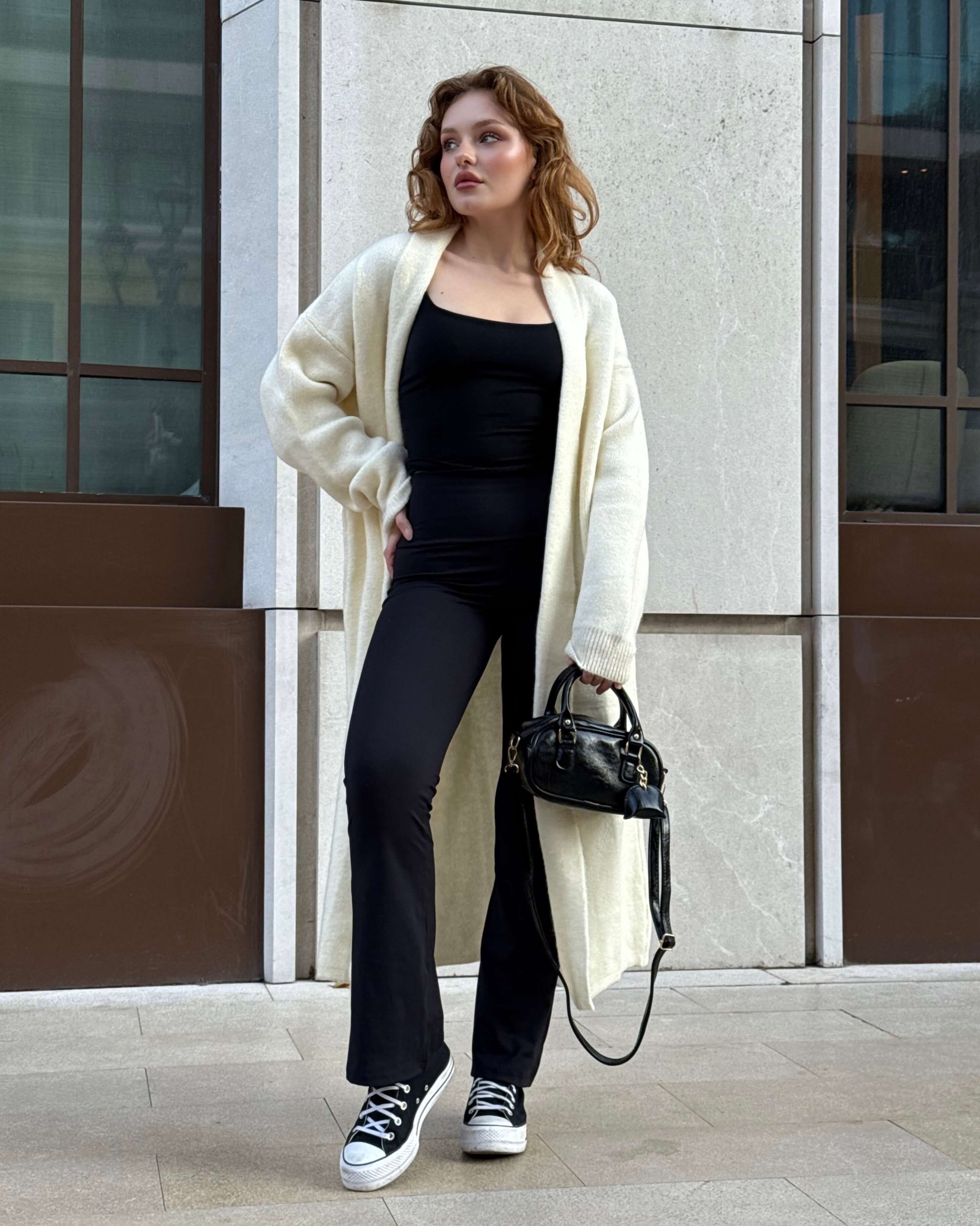 NESA BEIGE UZUN TRİKO HIRKA 