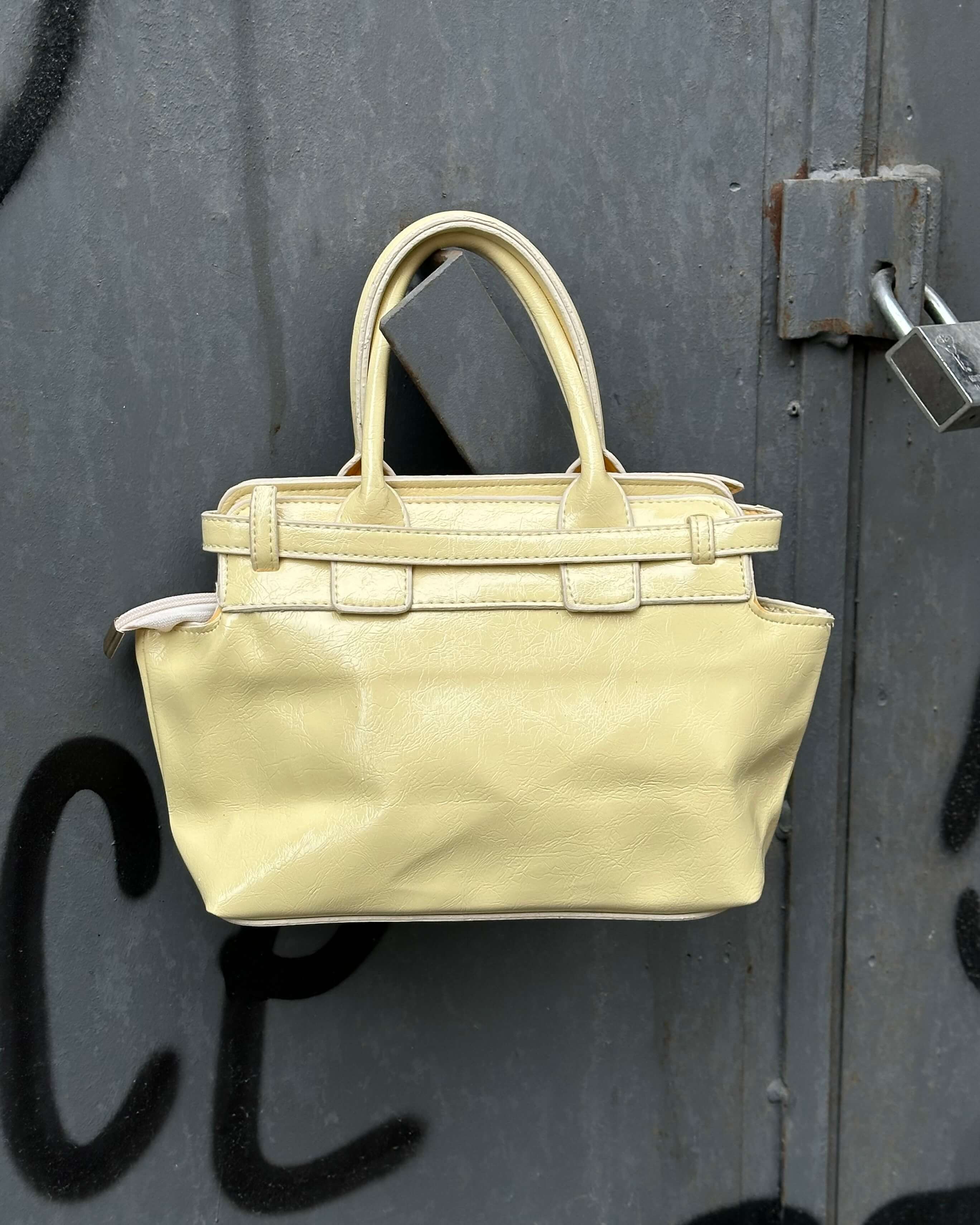 KRAUSE POWDER YELLOW ÇİFT KEMER DETAYLI KOL ÇANTASI
