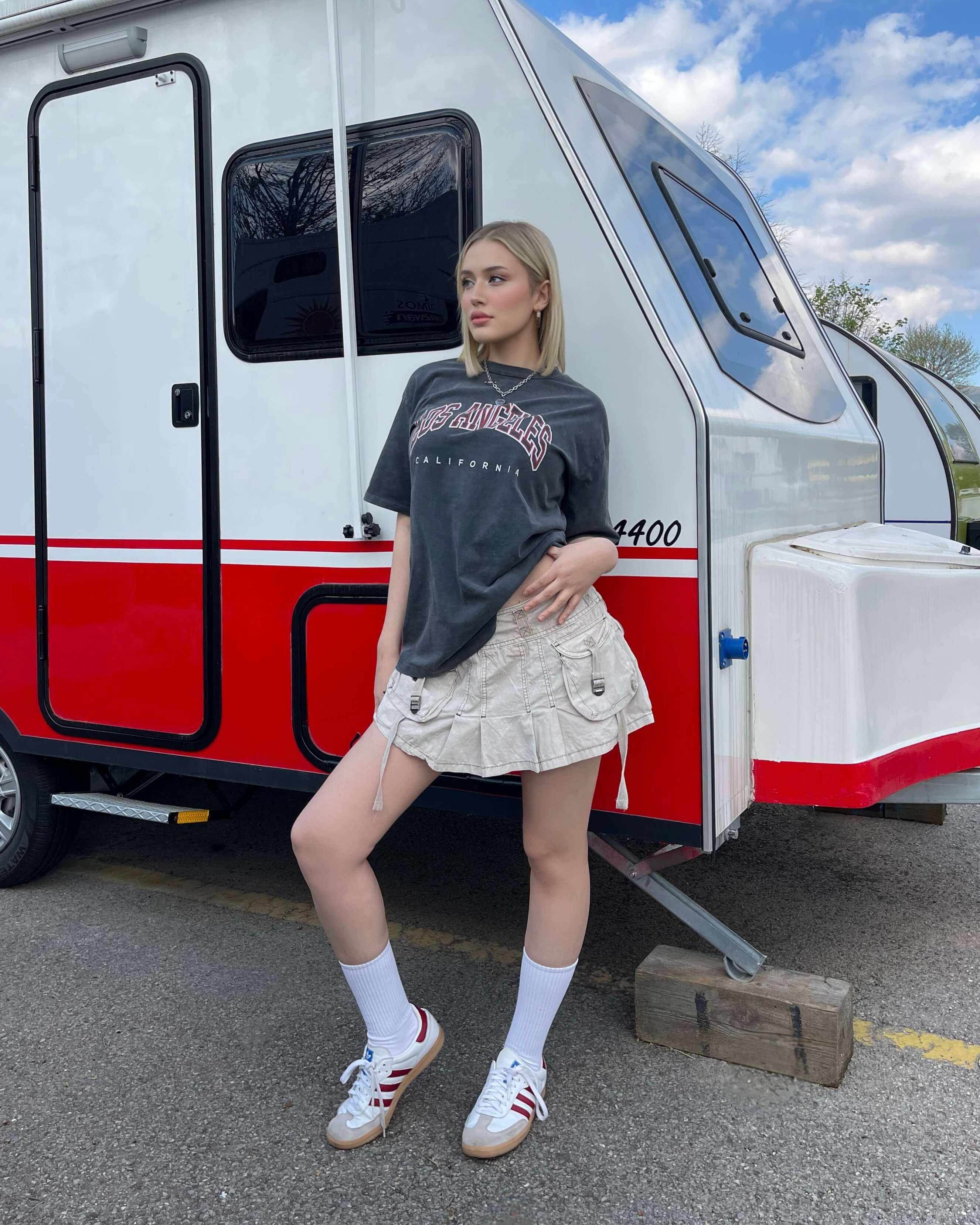 LOS ANGELES ANTRASIT YIKAMALI OVERSIZE T-SHIRT