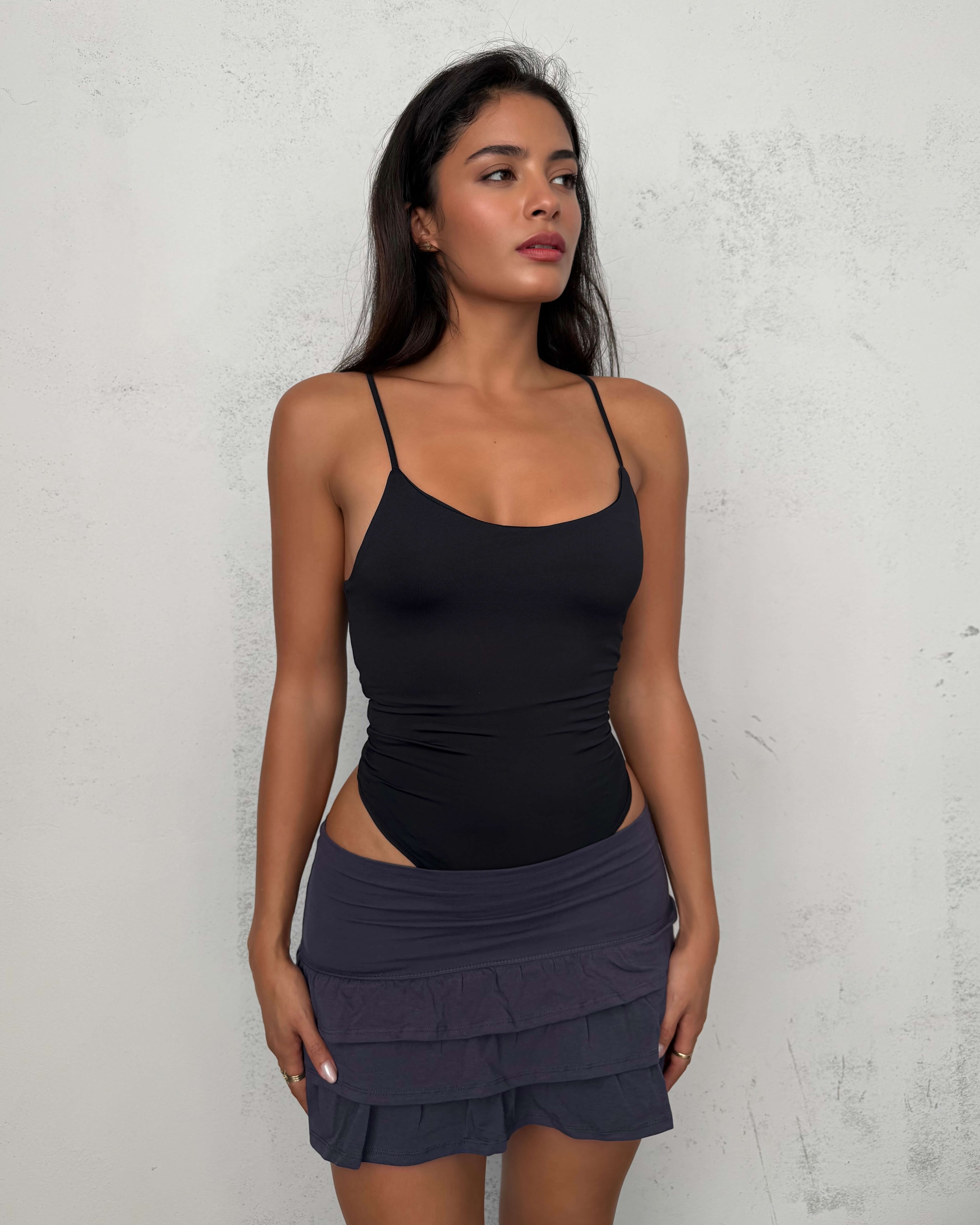 PEACE BLACK BASIC ASKILI BODYSUIT