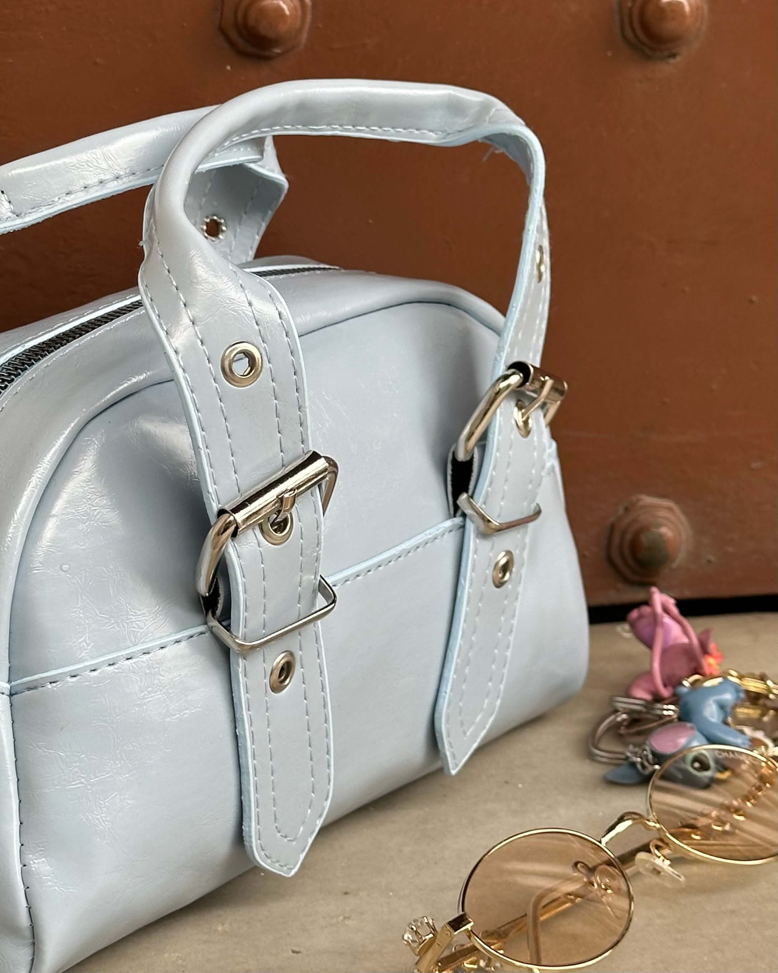 ZWILL POWDER BLUE KEMER DETAYLI EL ÇANTASI