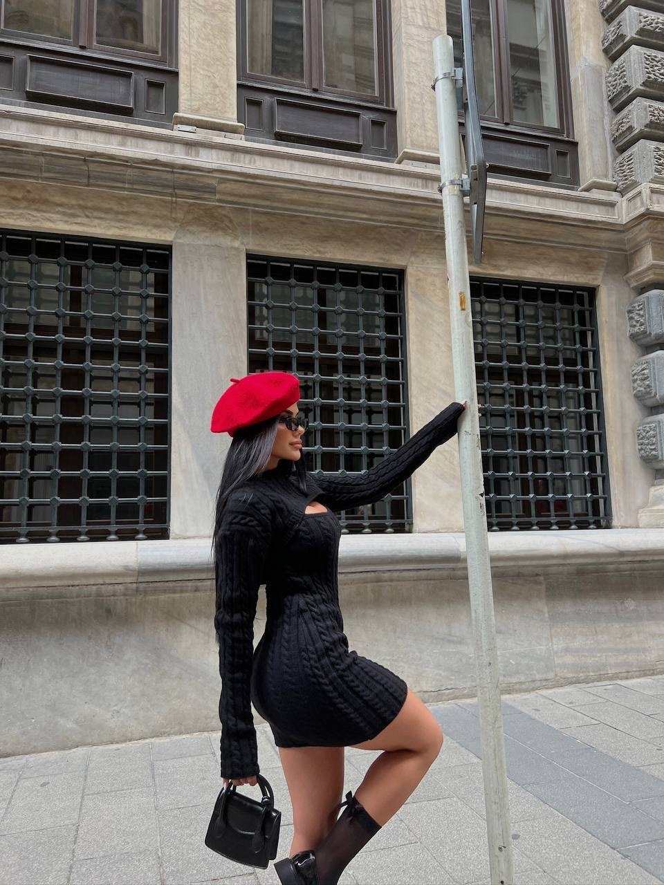 NİNA BLACK TRİKO BOLERO KAZAK ELBİSE TAKIM 