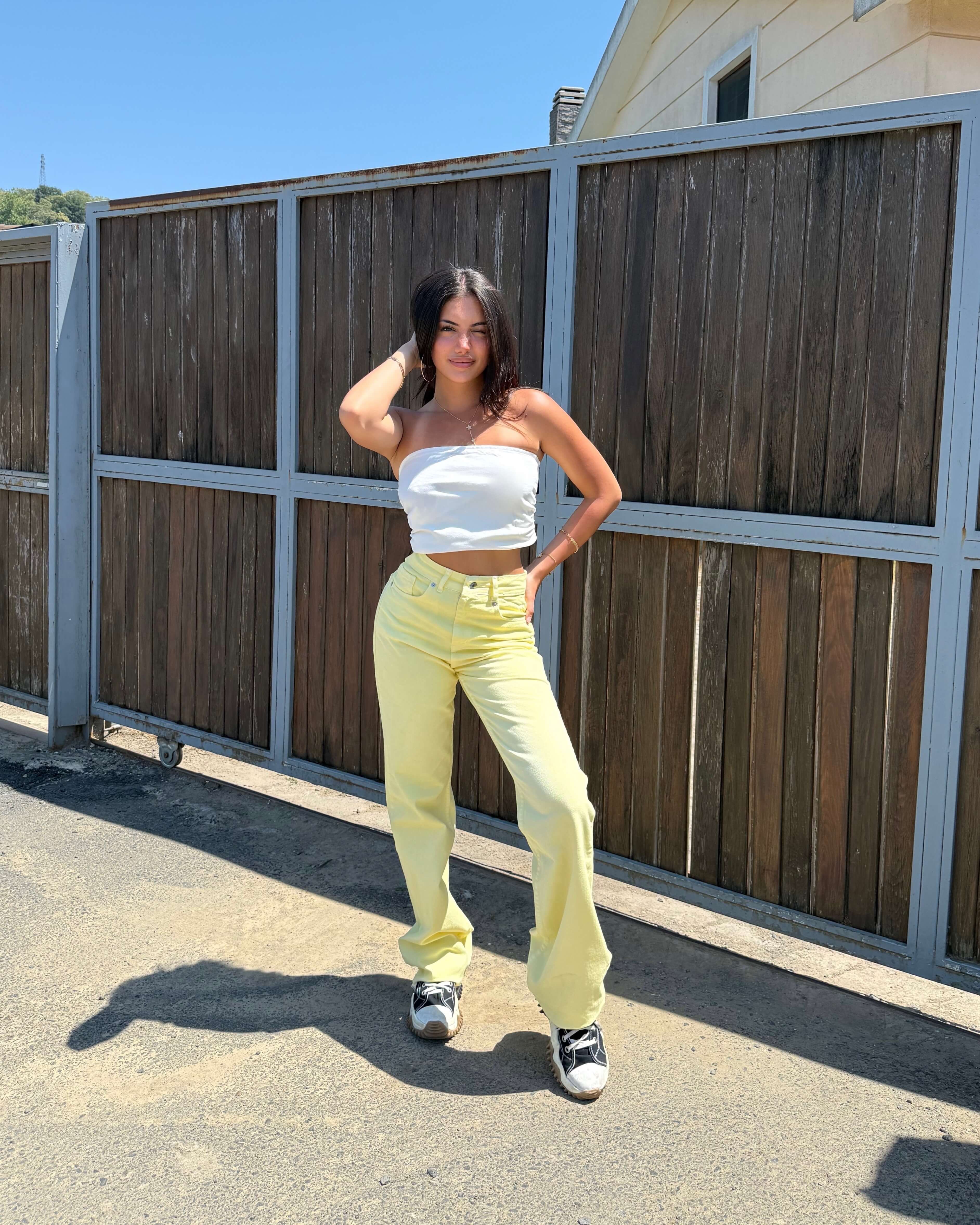 LAMIRA YELLOW KESİK PAÇA JEAN
