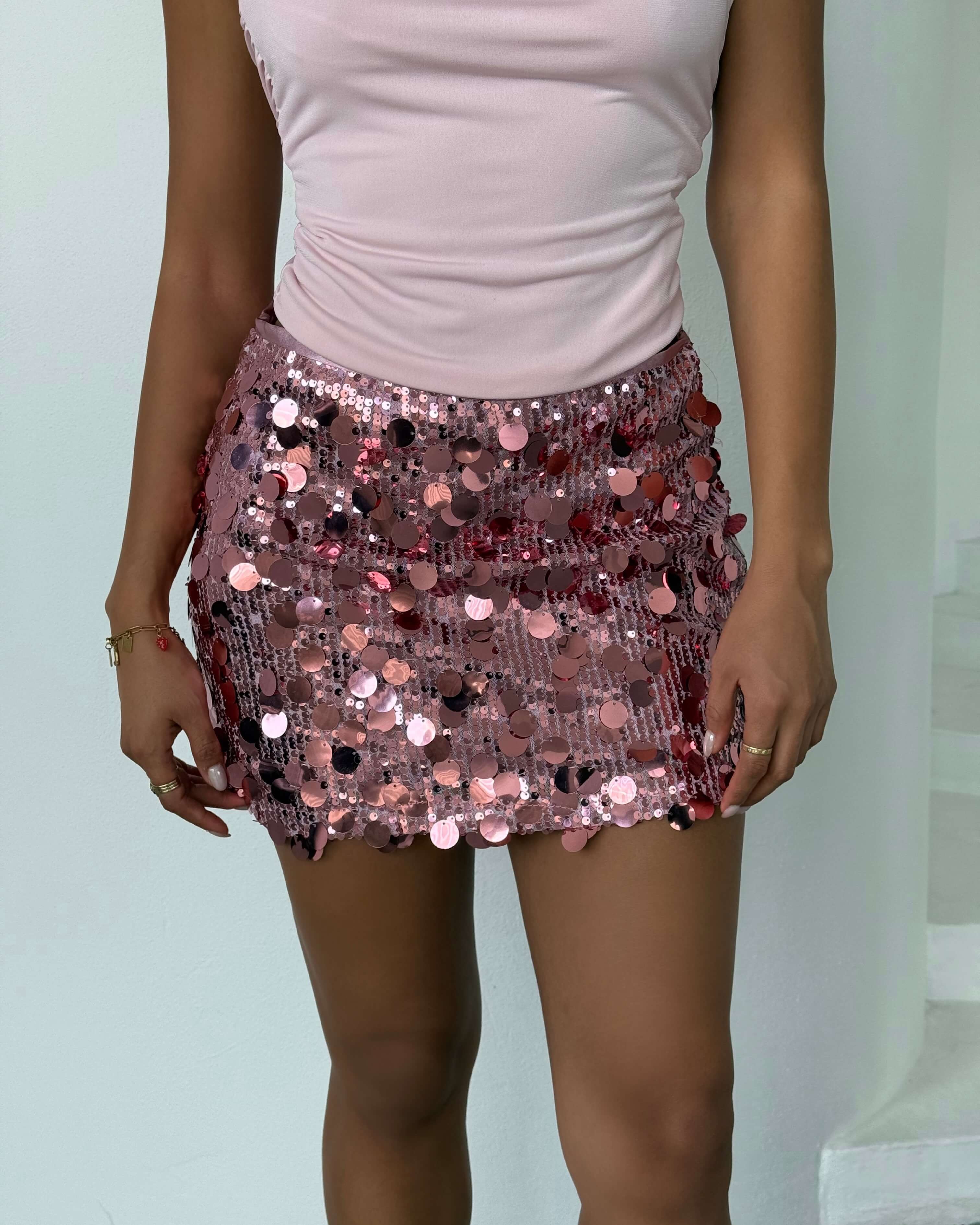 ORBIE DRIED ROSE PUL PAYET MİNİ ETEK