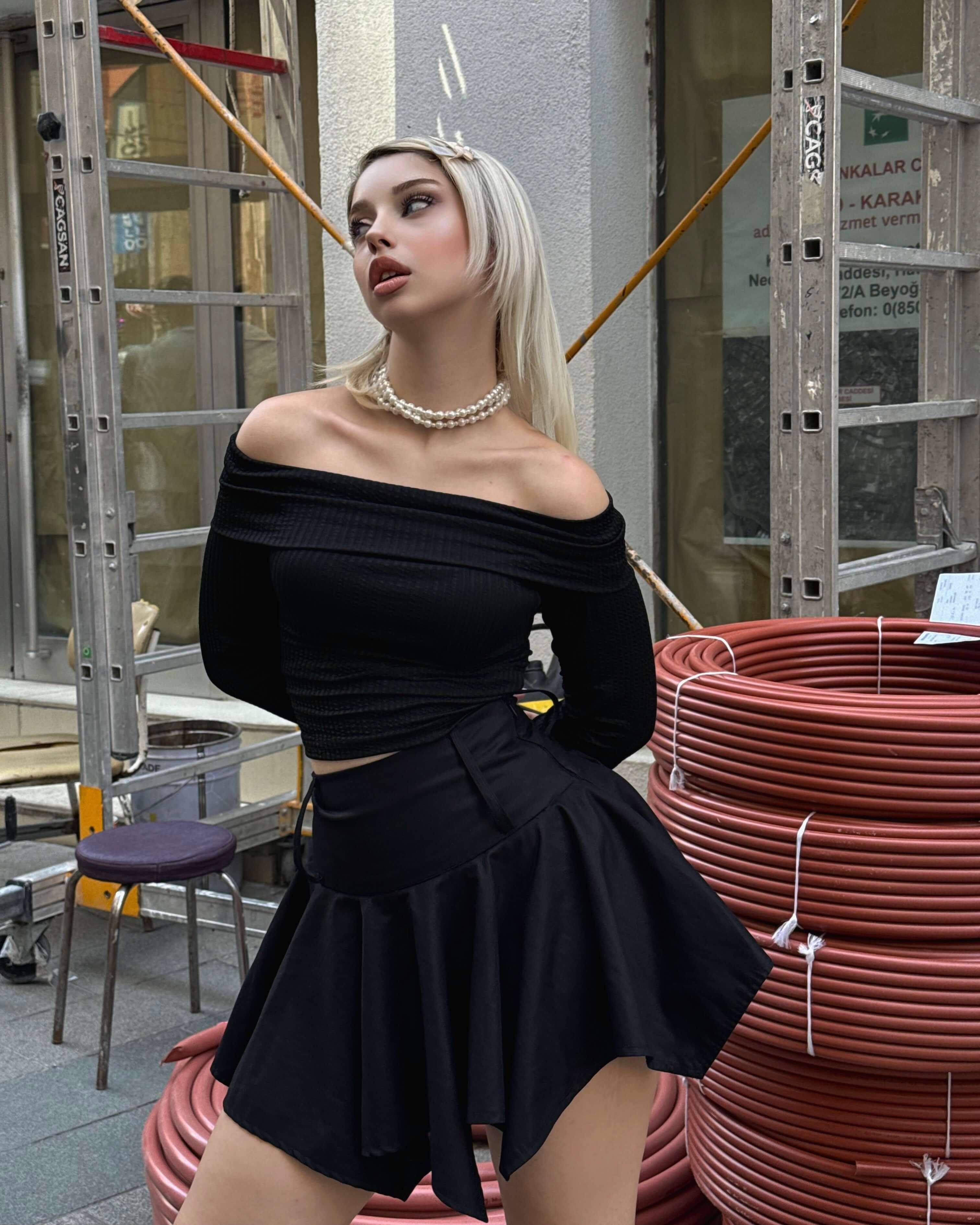 MARİA BLACK MADONNA YAKA GOFRE BLUZ 