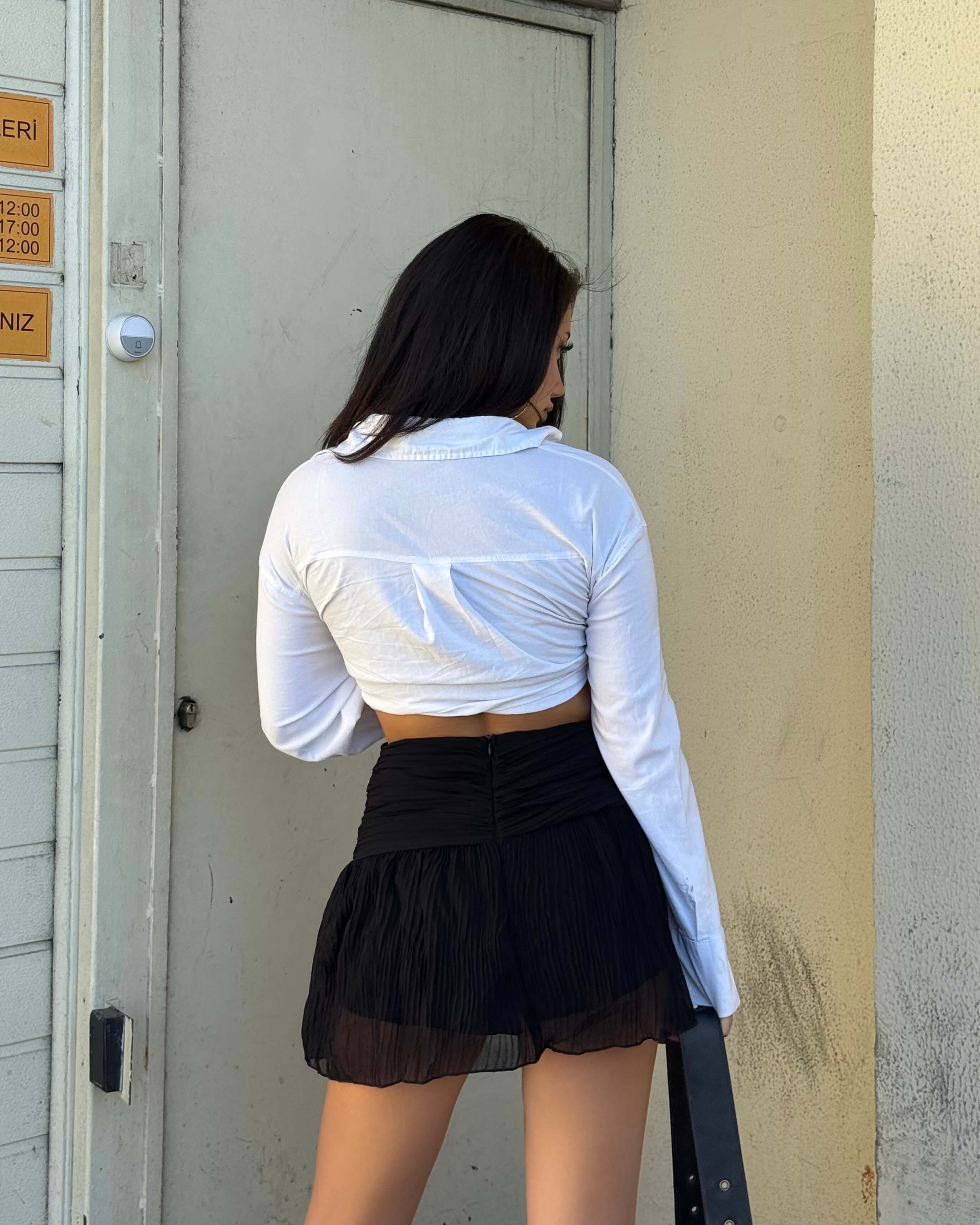 LOLY BLACK BEL DETAY MİNİ TÜL ETEK