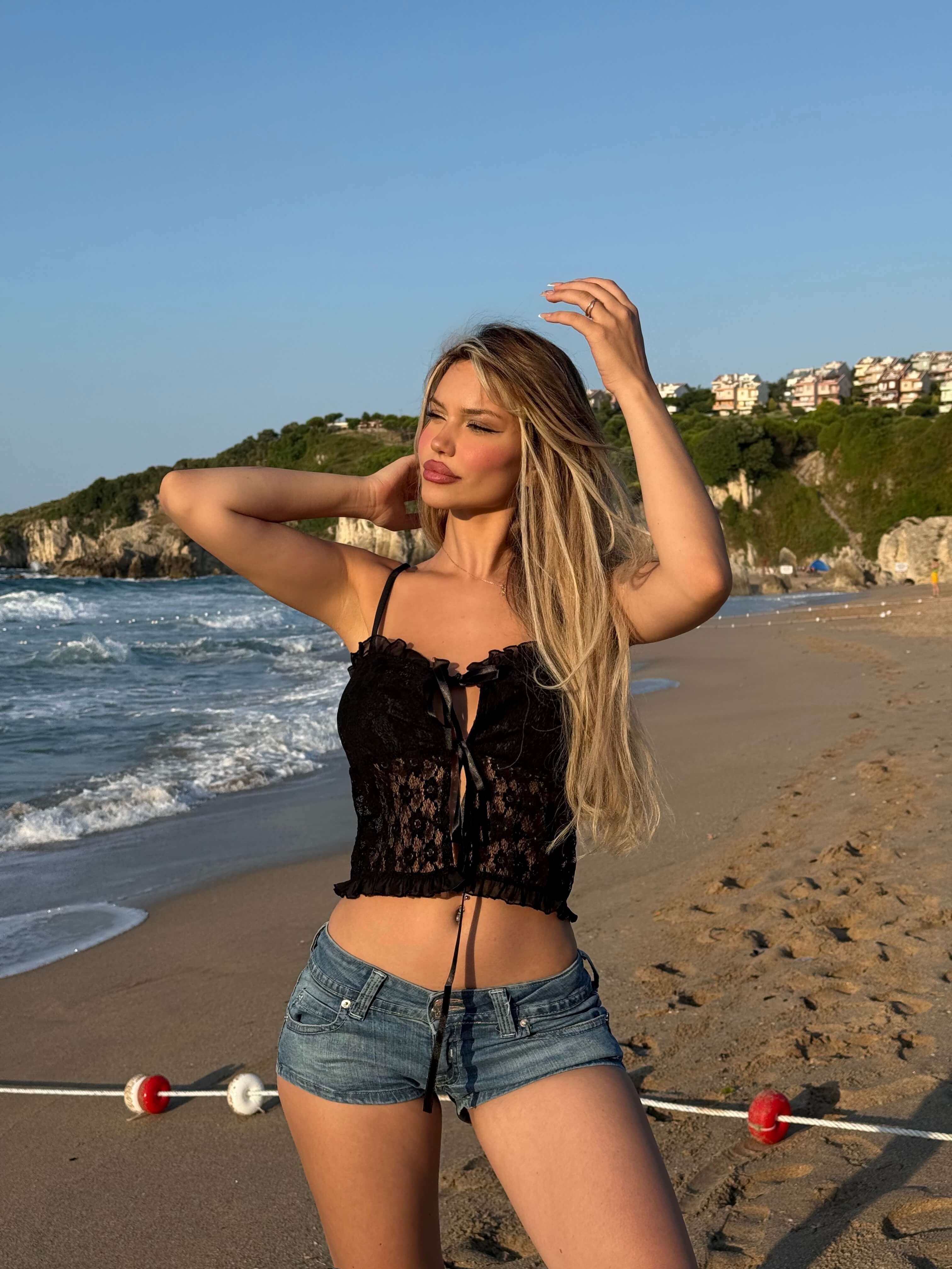 SETSA BLUE ARKA CEP DETAY MİNİ KOT ŞORT