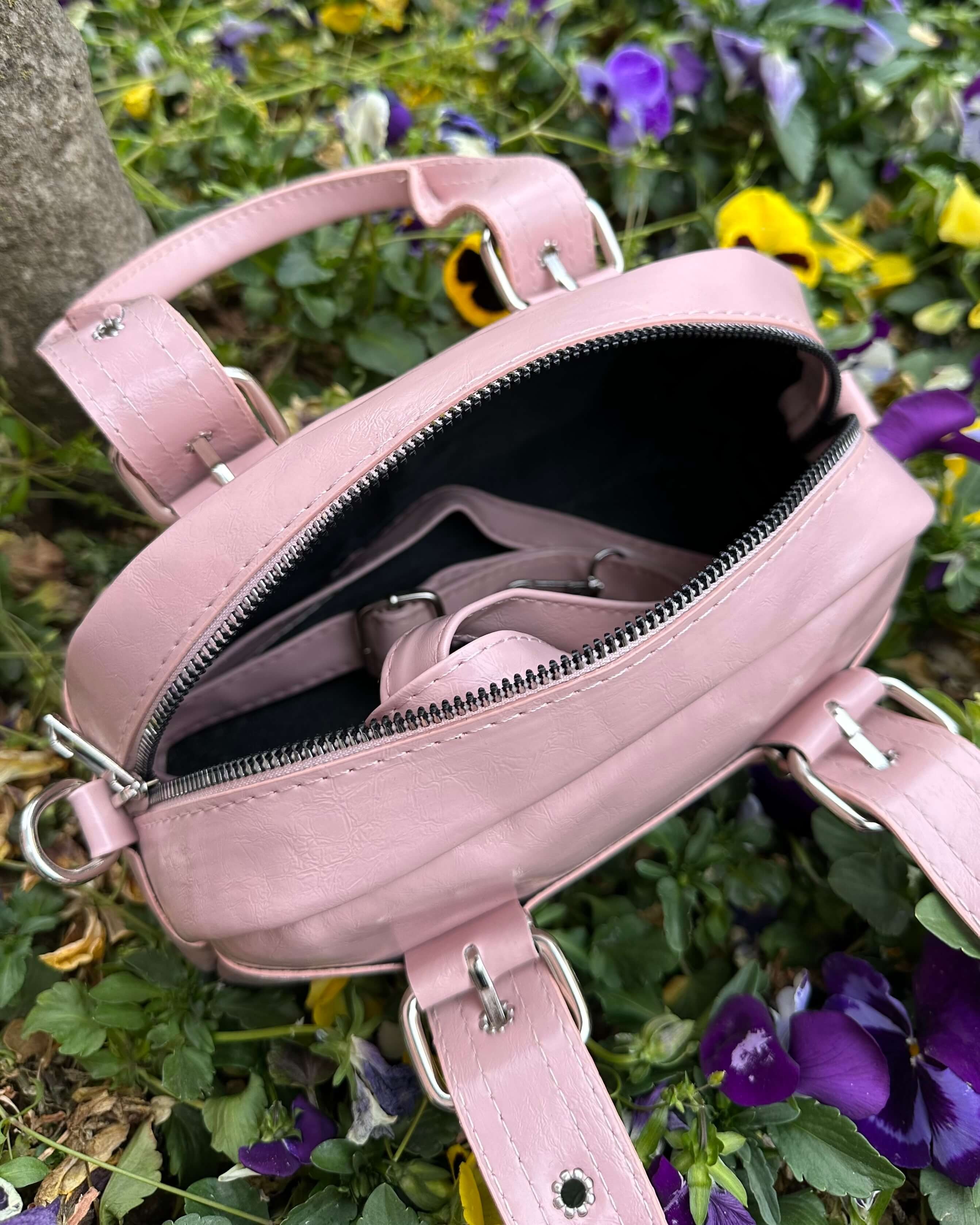 ZWILL POWDER PINK KEMER DETAYLI EL ÇANTASI