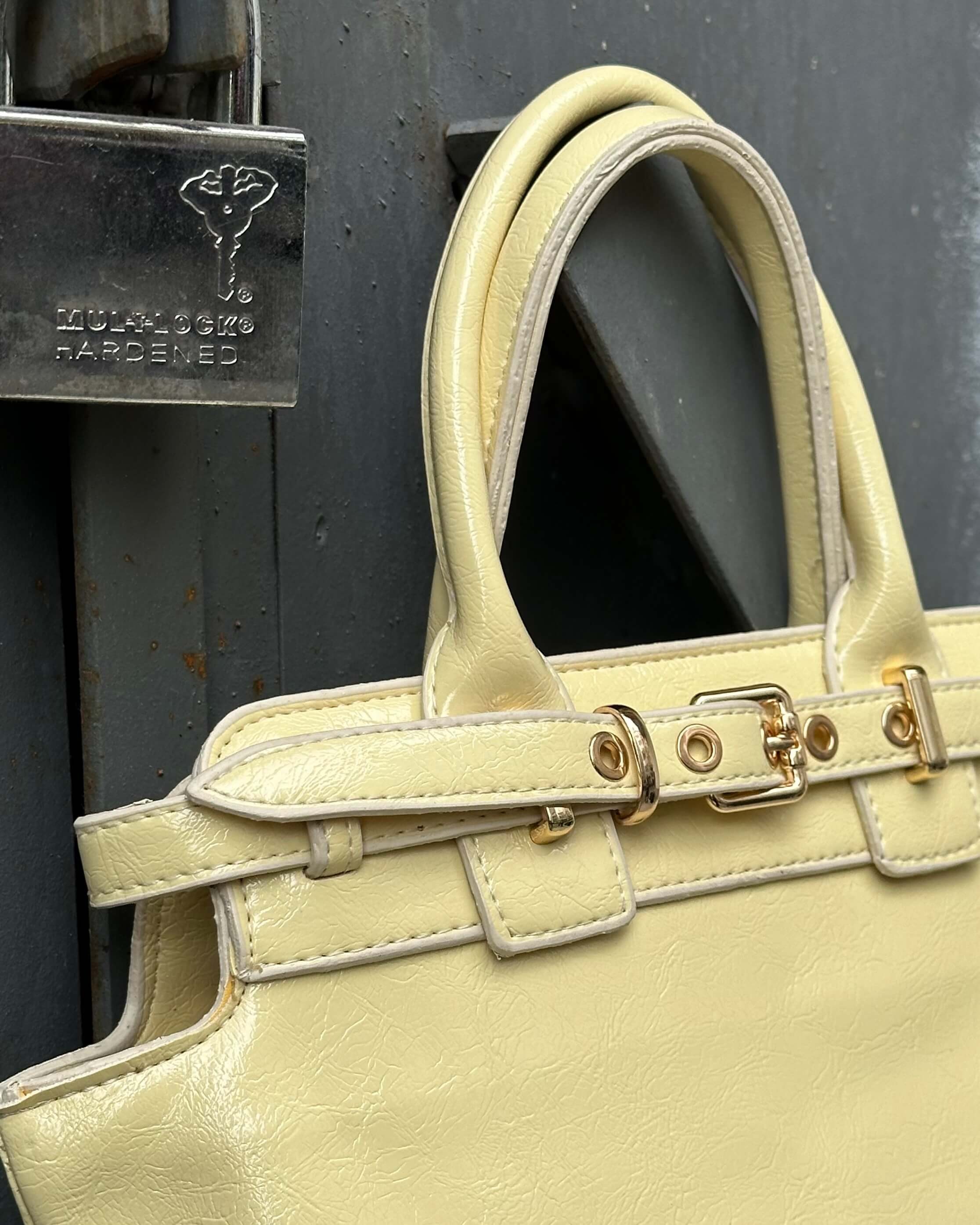 KRAUSE POWDER YELLOW ÇİFT KEMER DETAYLI KOL ÇANTASI