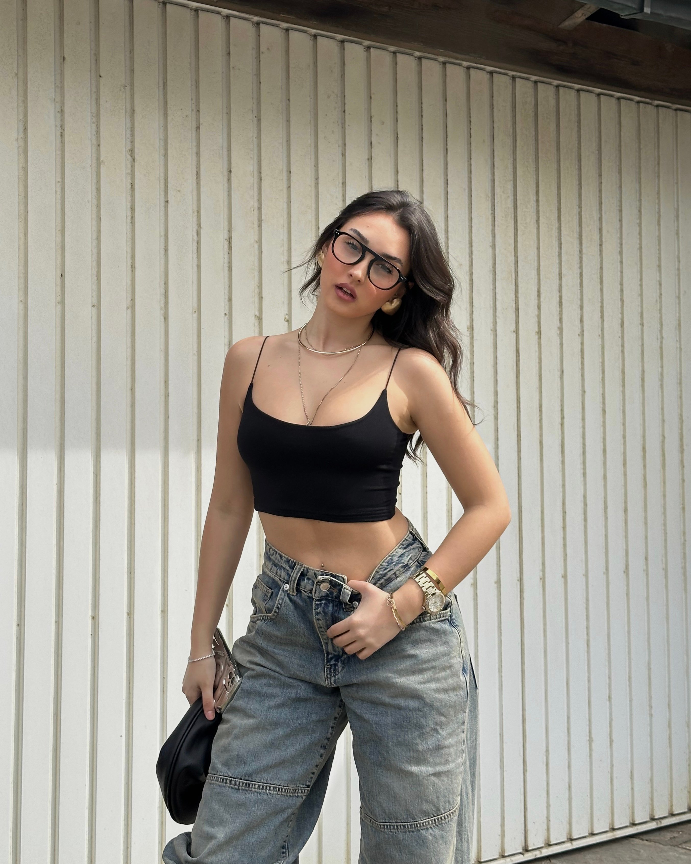 JUNGE BLACK ASKILI KISA CROP