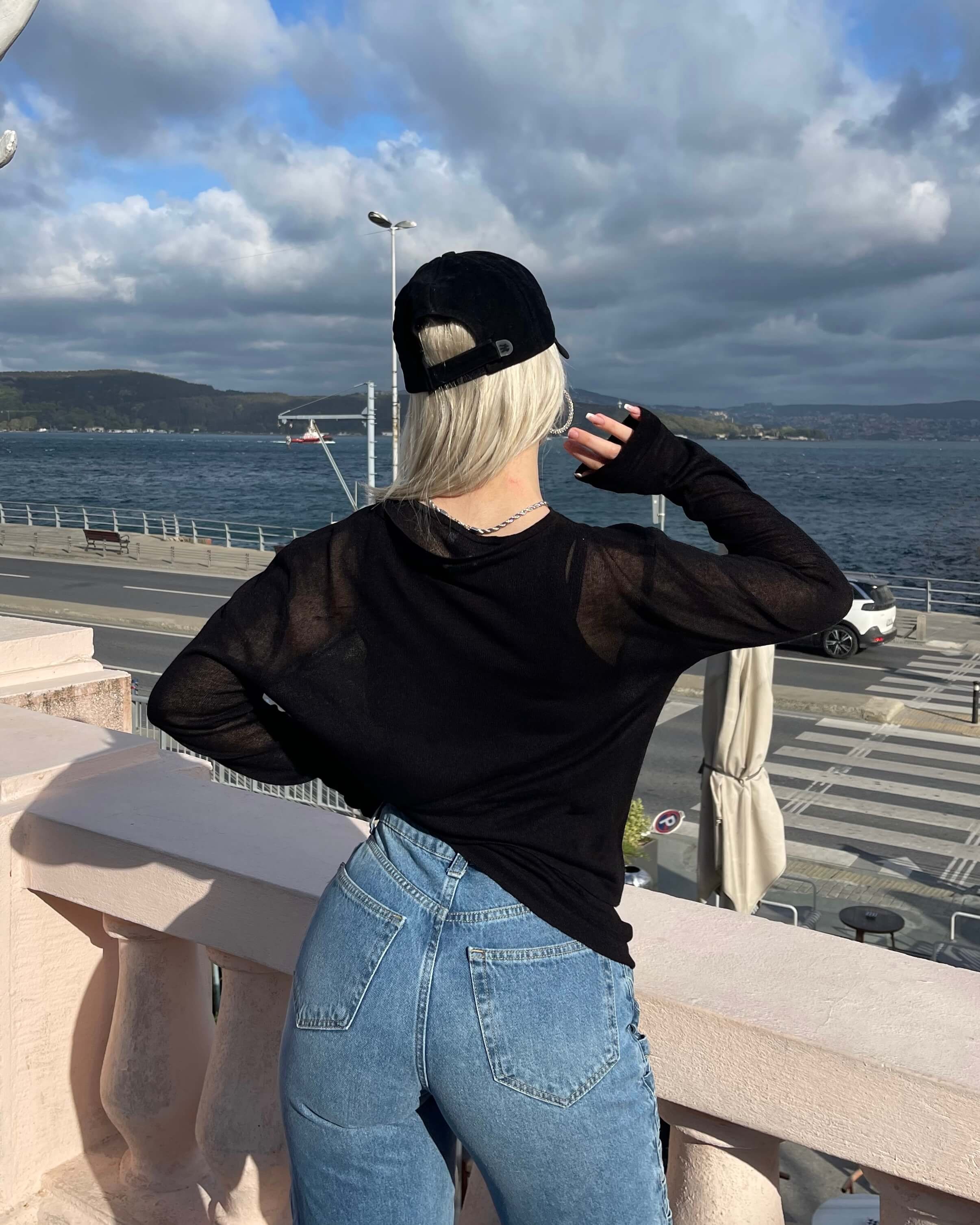 REDAIN BLACK ASKILI TRİKO BLUZ ATLET TAKIM