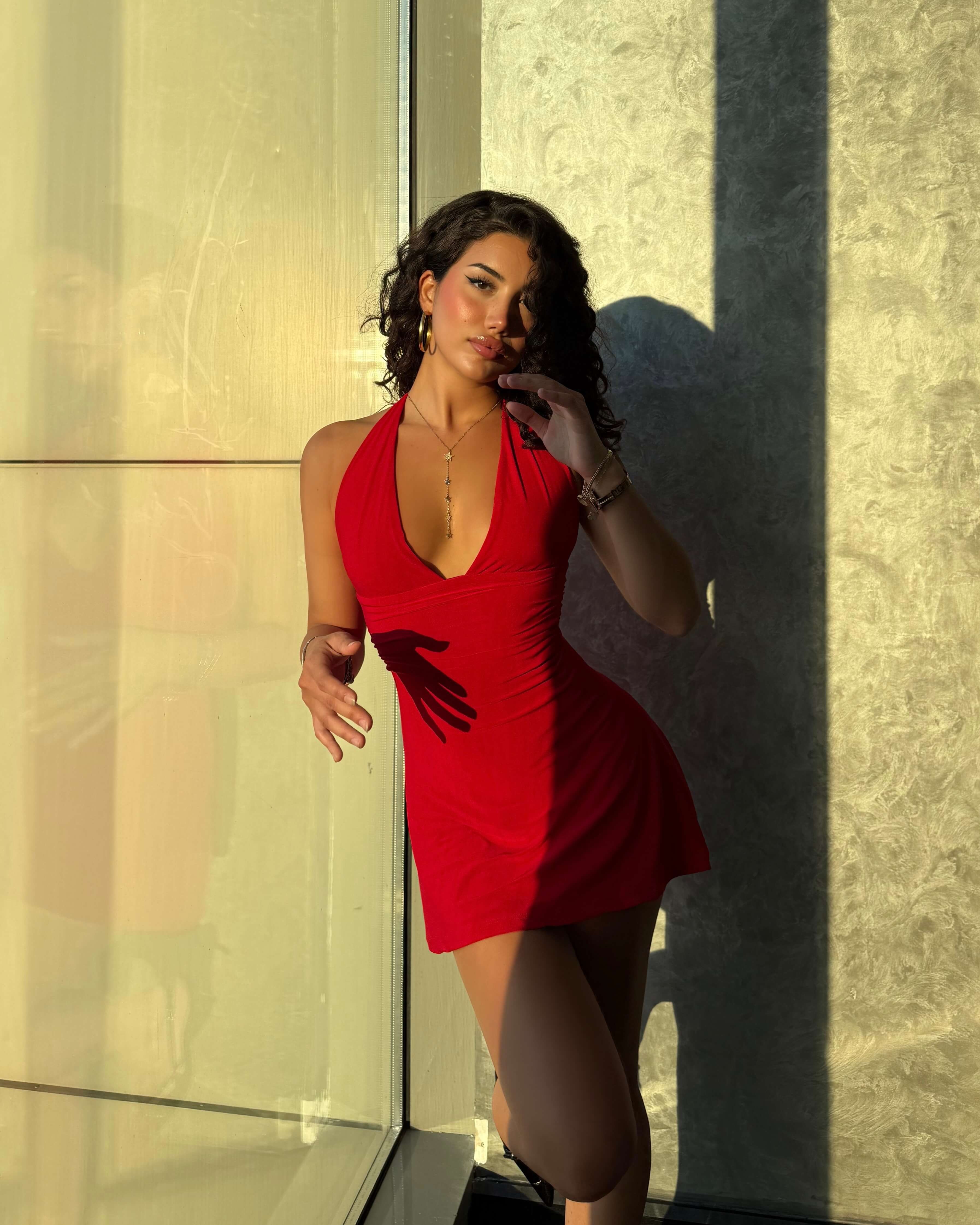 CASSANDRA RED BOYUNDAN BAĞLAMALI ELBİSE