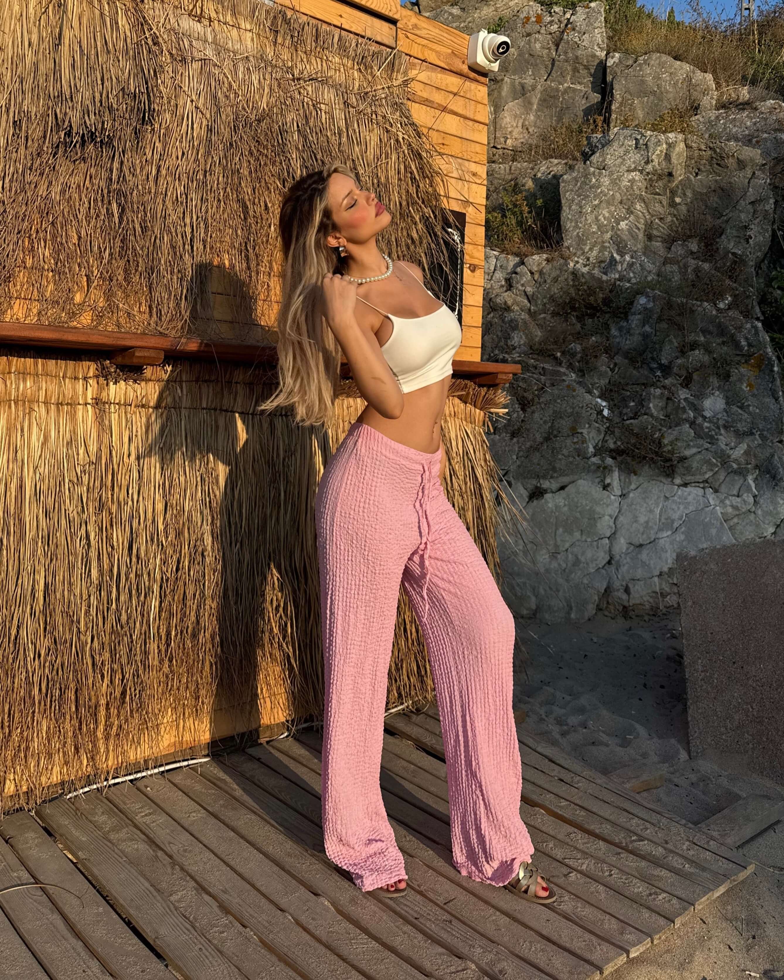 MORENO PINK GOFRE PANTOLON