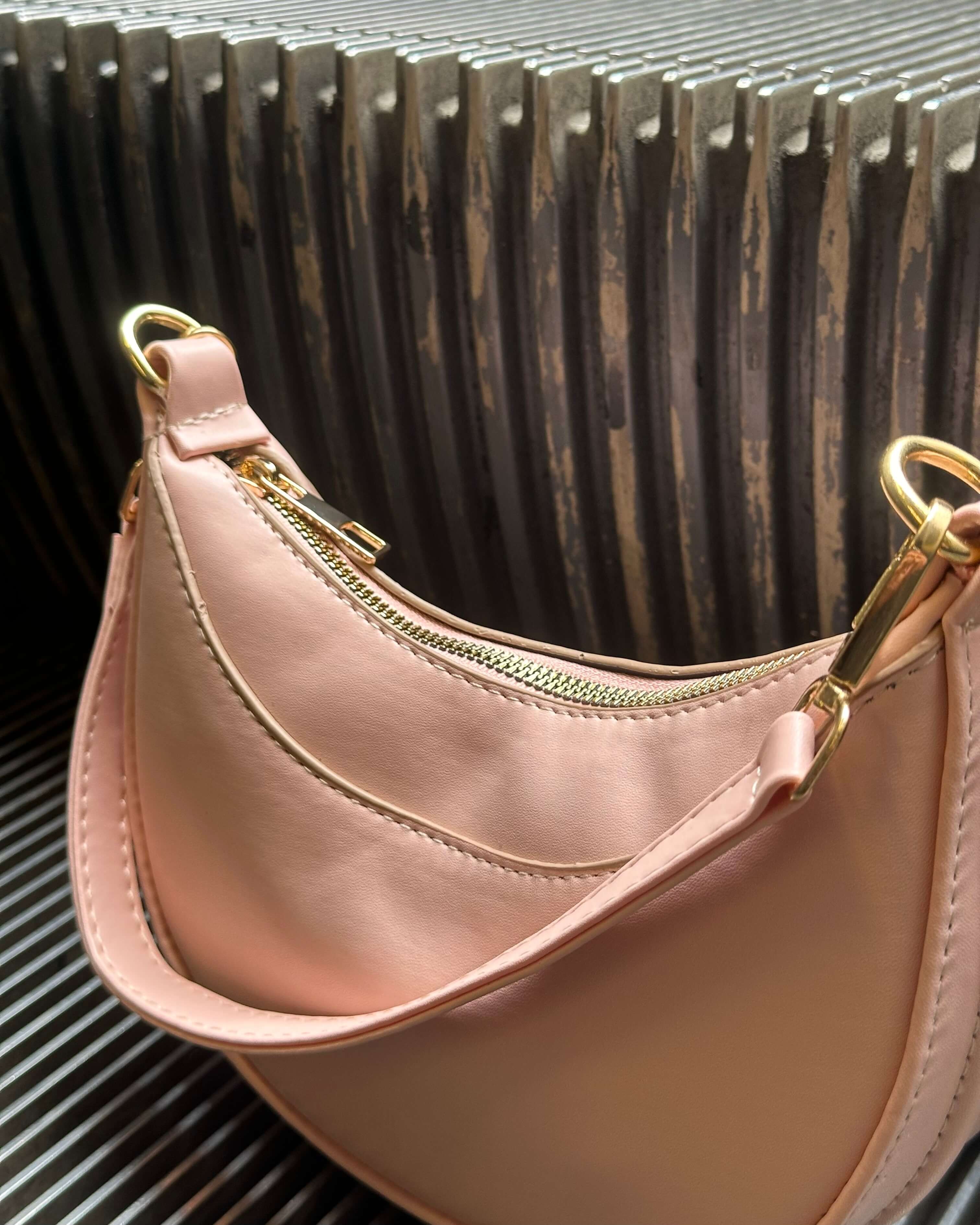 JELENA POWDER PINK ÇİFT DİKİŞ DETAYLI MİNİ EL ÇANTASI