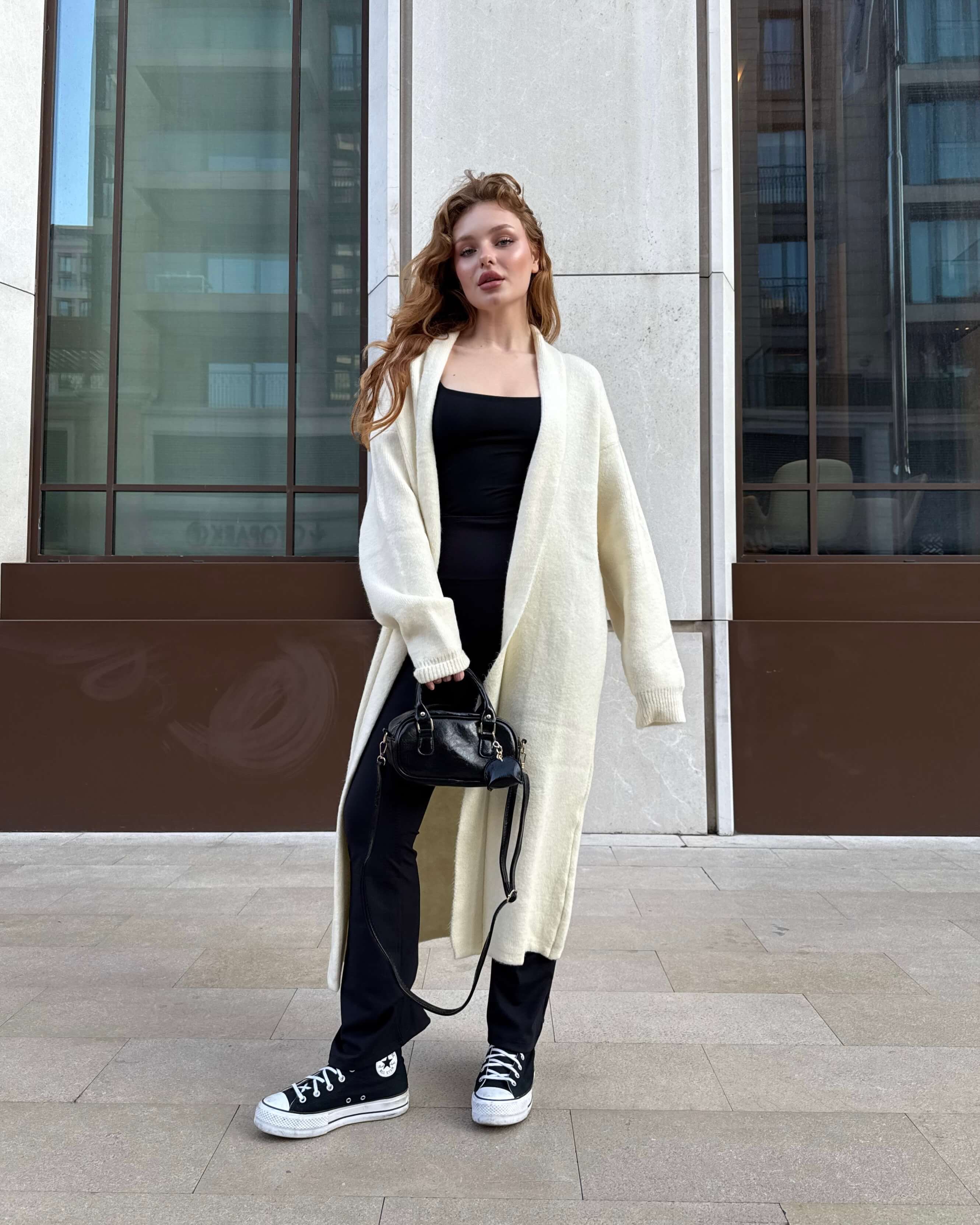NESA BEIGE UZUN TRİKO HIRKA 