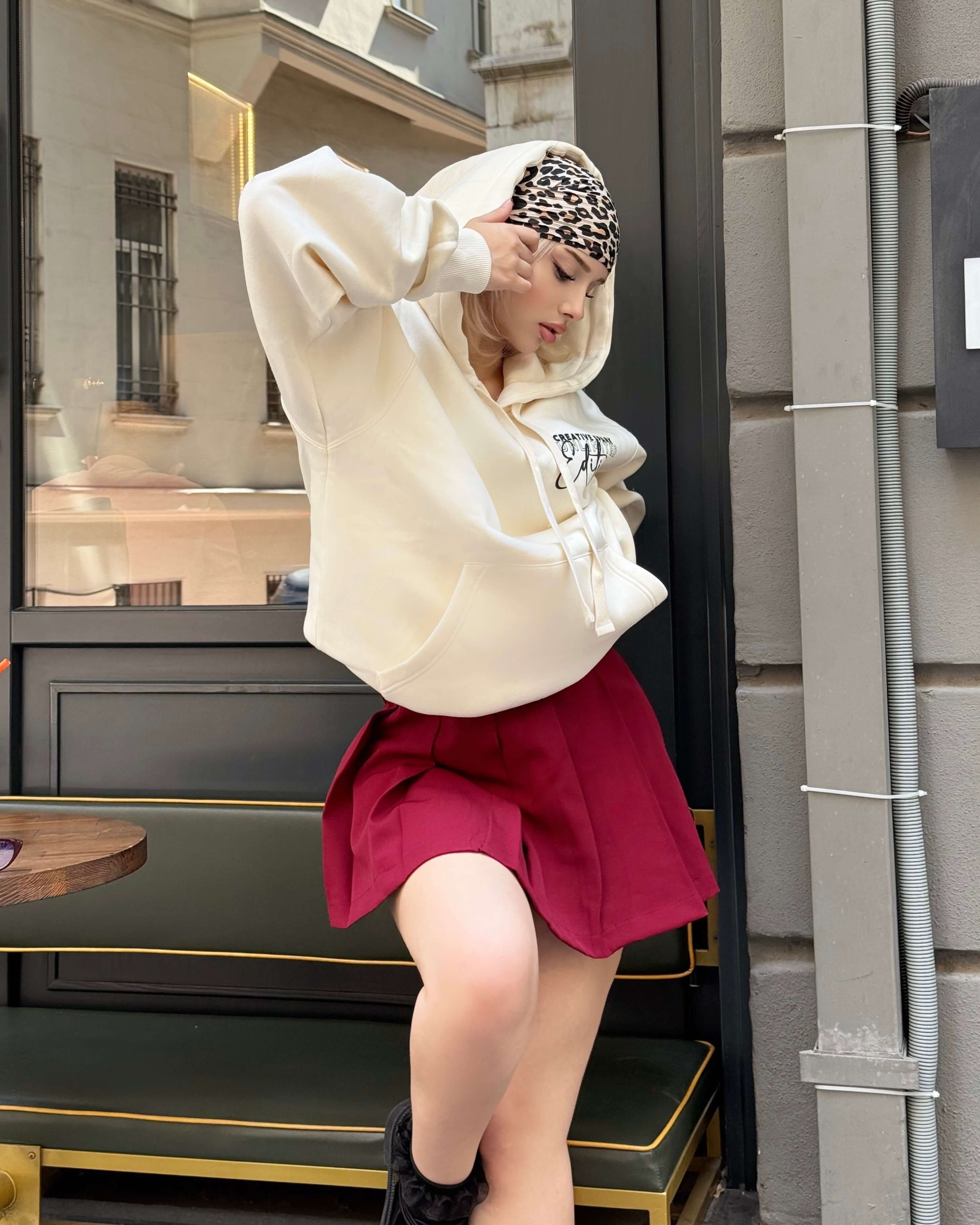 EMMA BEİGE YAZI DETAYLI SWEATSHİRT 