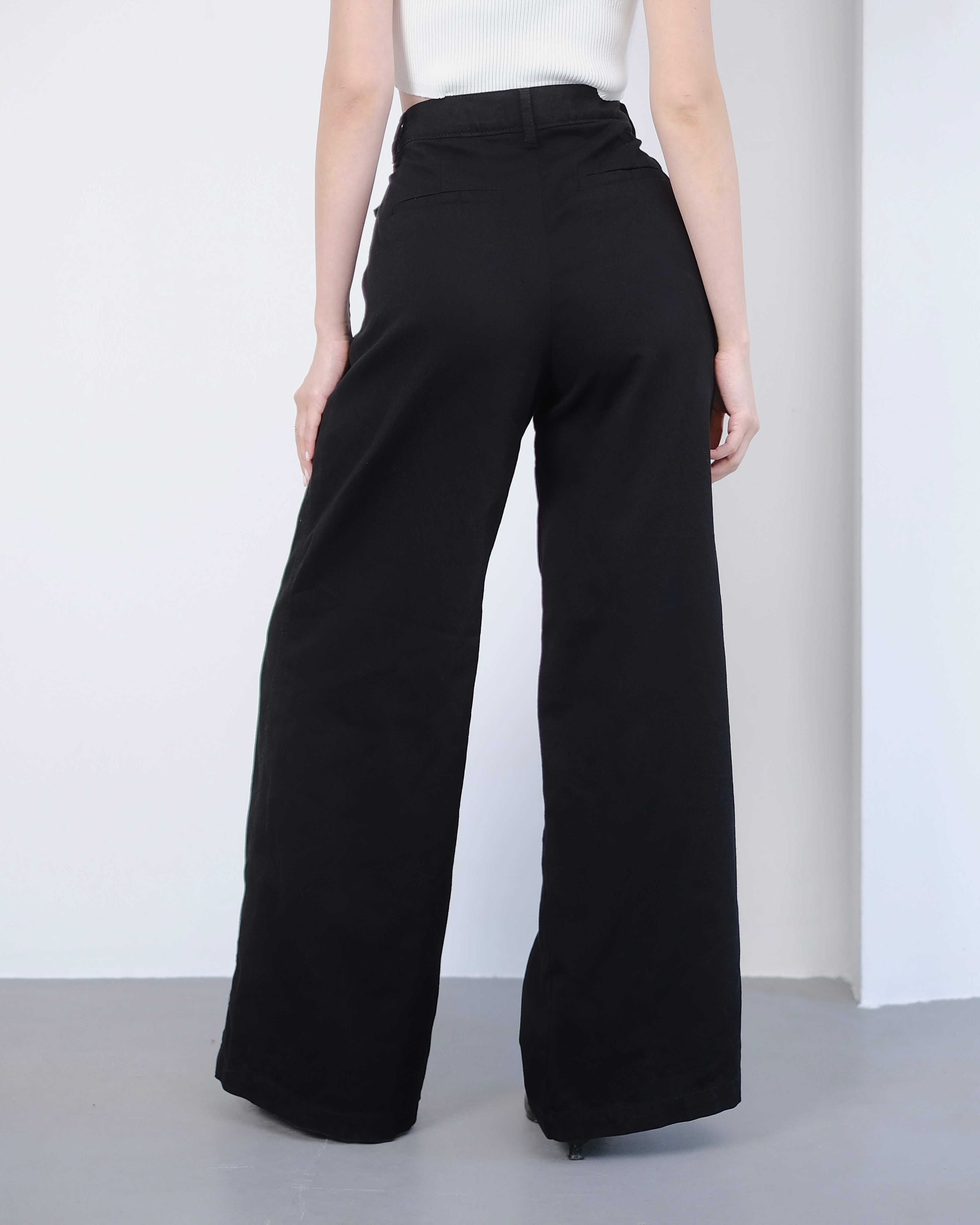 ELIPHA BLACK KEMER DETAYLI BAGGY PANTOLON