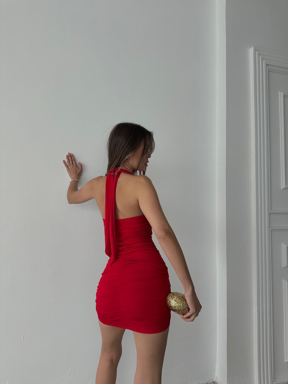 DISTURBIA DRAPE DETAY BÜZGÜLÜ ELBİSE