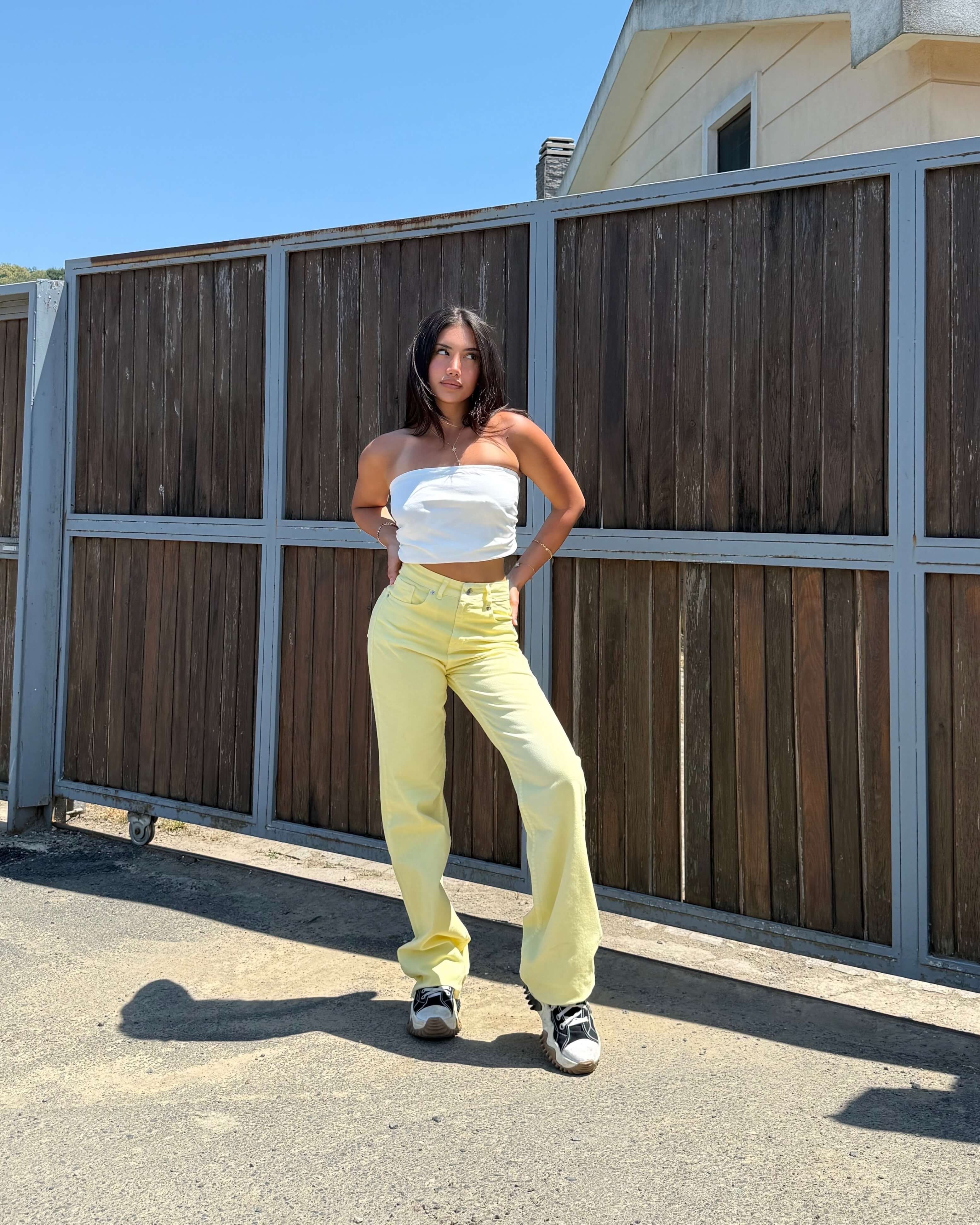 LAMIRA YELLOW KESİK PAÇA JEAN