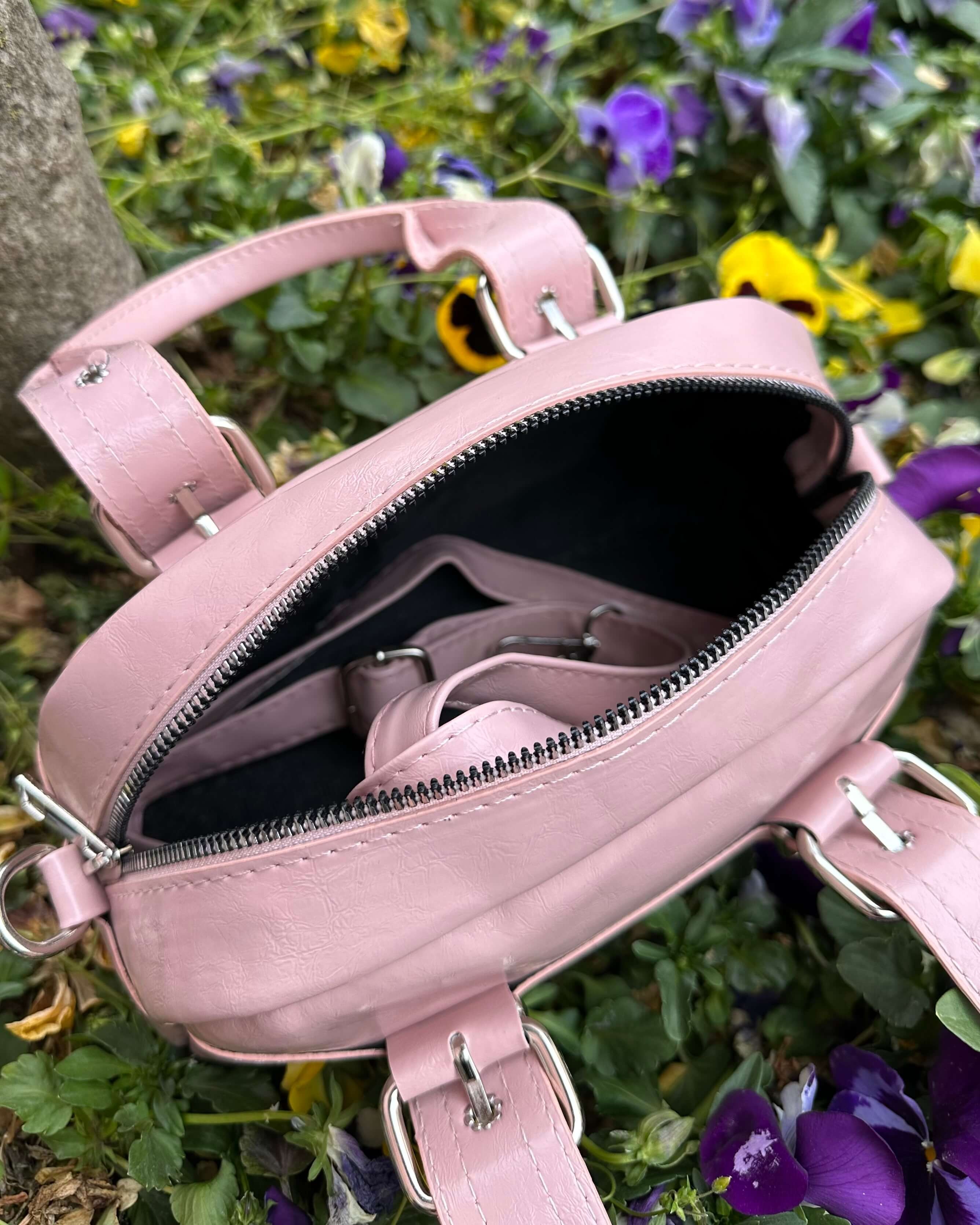 ZWILL POWDER PINK KEMER DETAYLI EL ÇANTASI