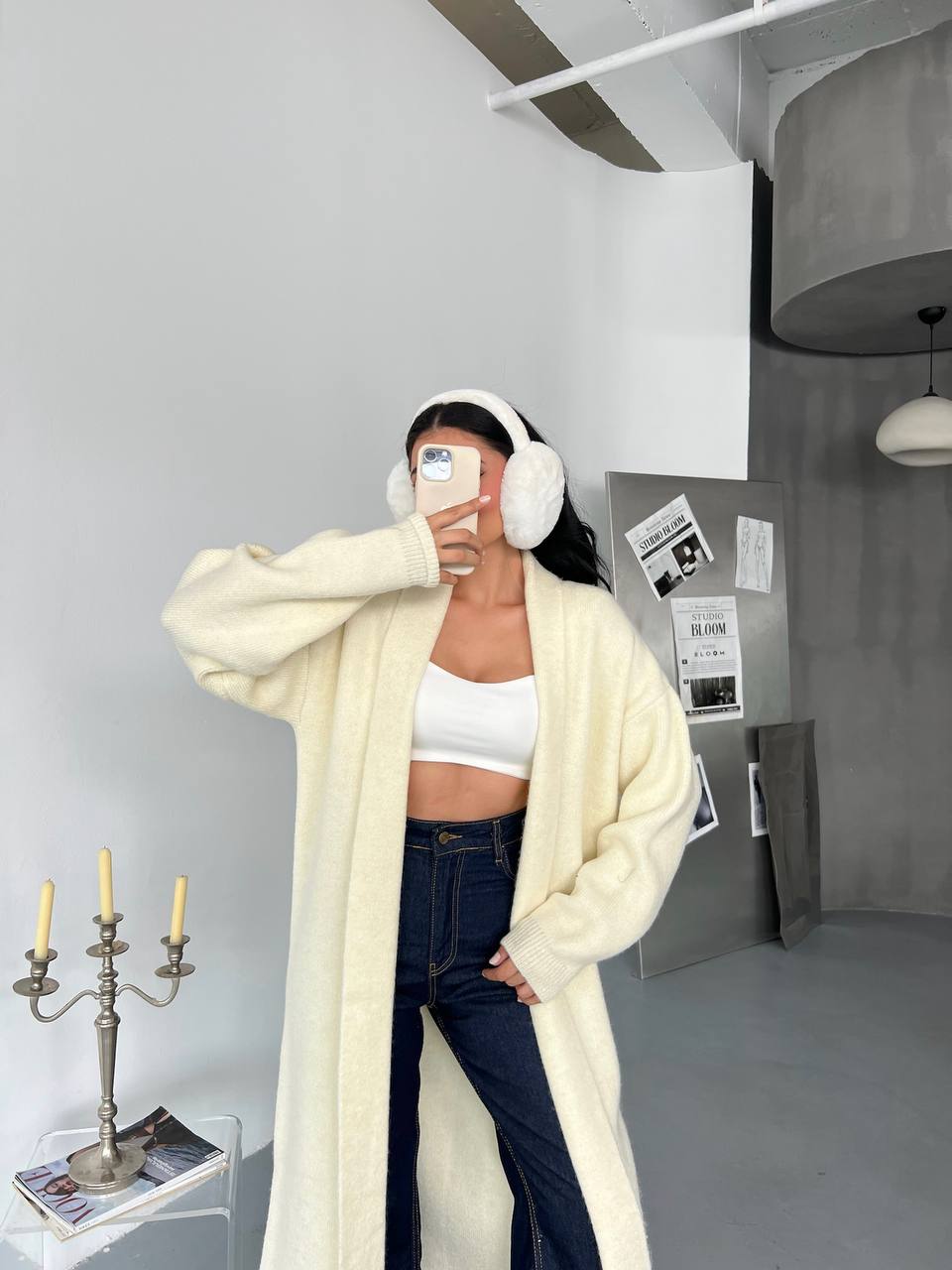 NESA BEIGE UZUN TRİKO HIRKA 