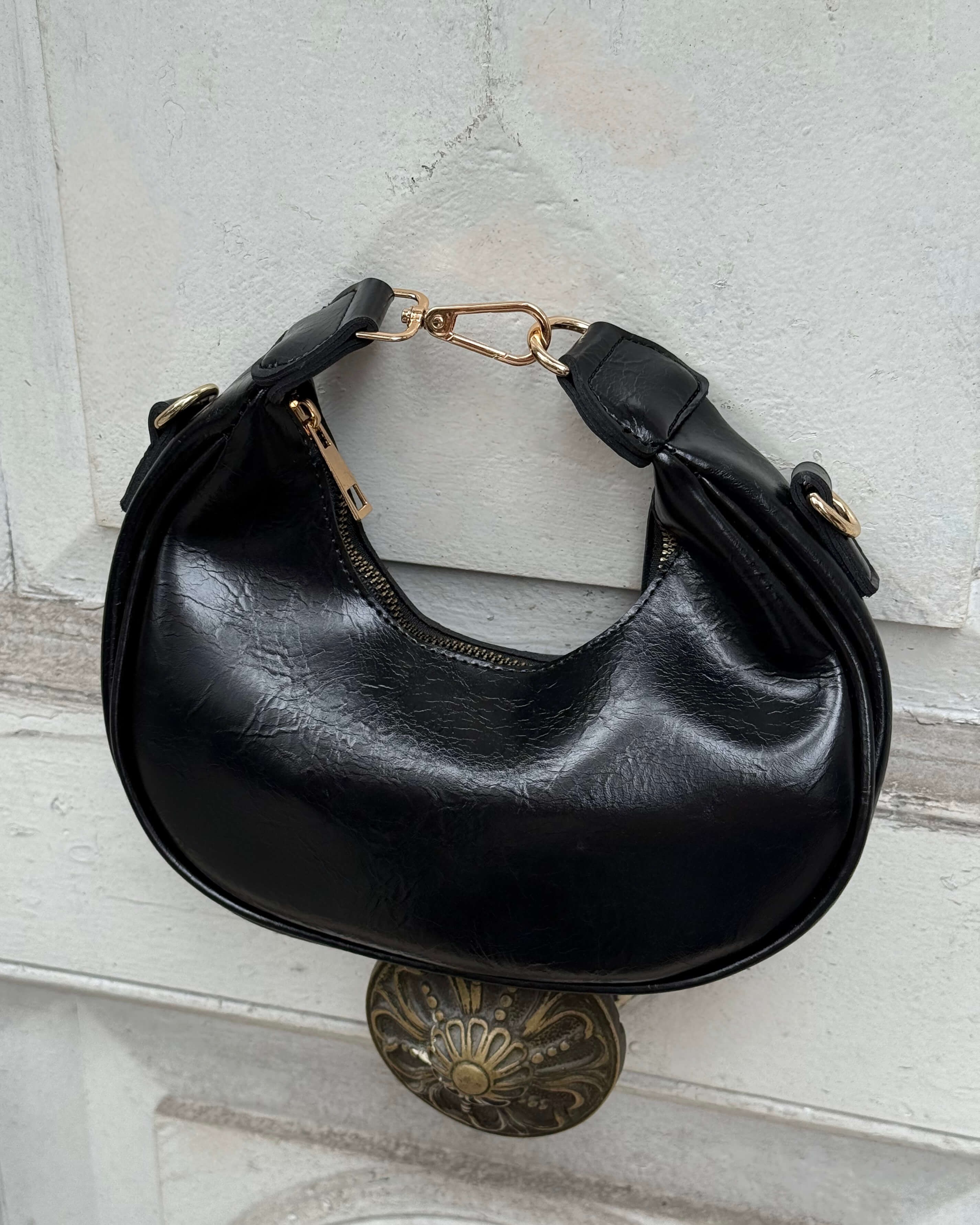 ASHLEY BLACK MİNİ OVAL ÇANTA