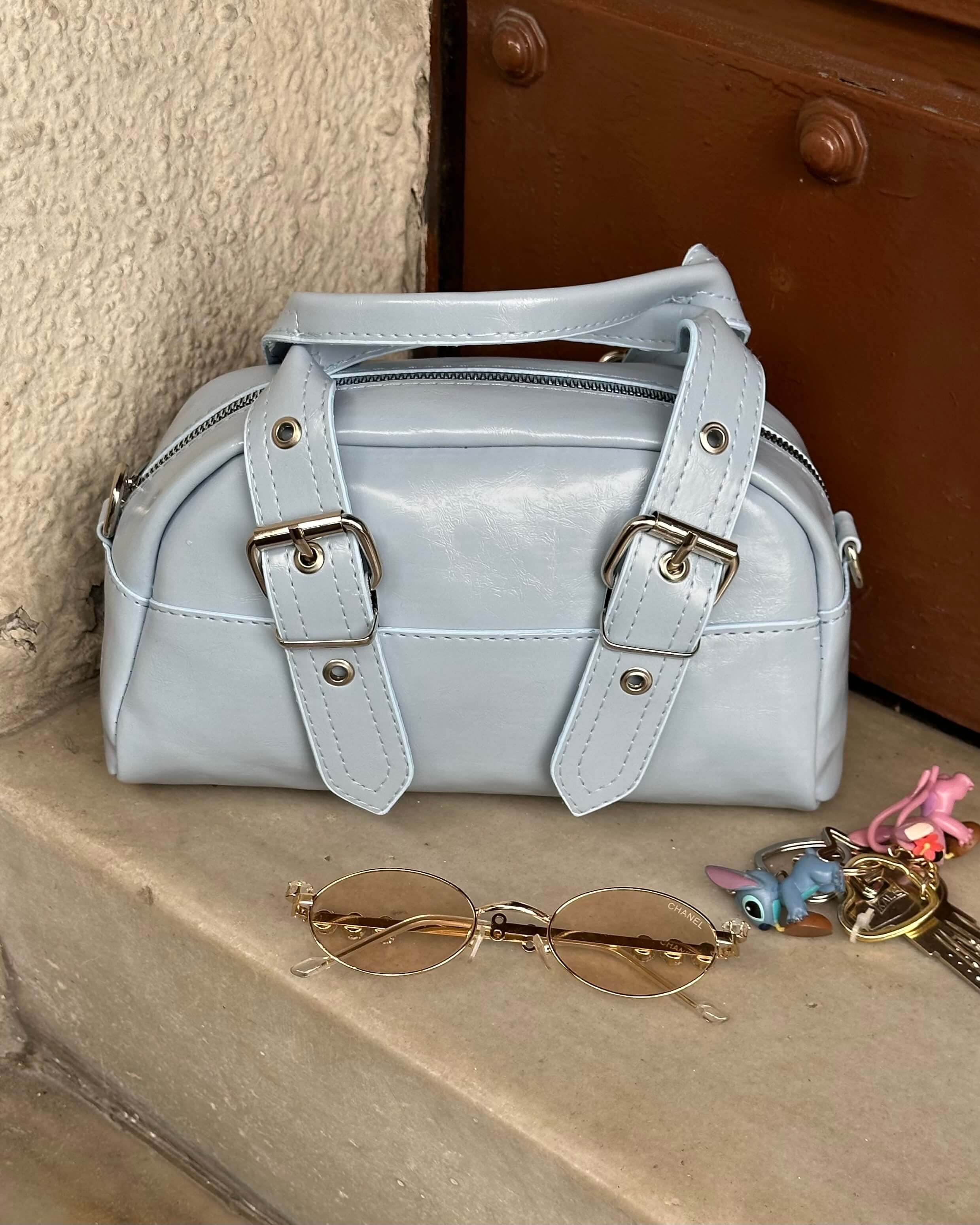 ZWILL POWDER BLUE KEMER DETAYLI EL ÇANTASI