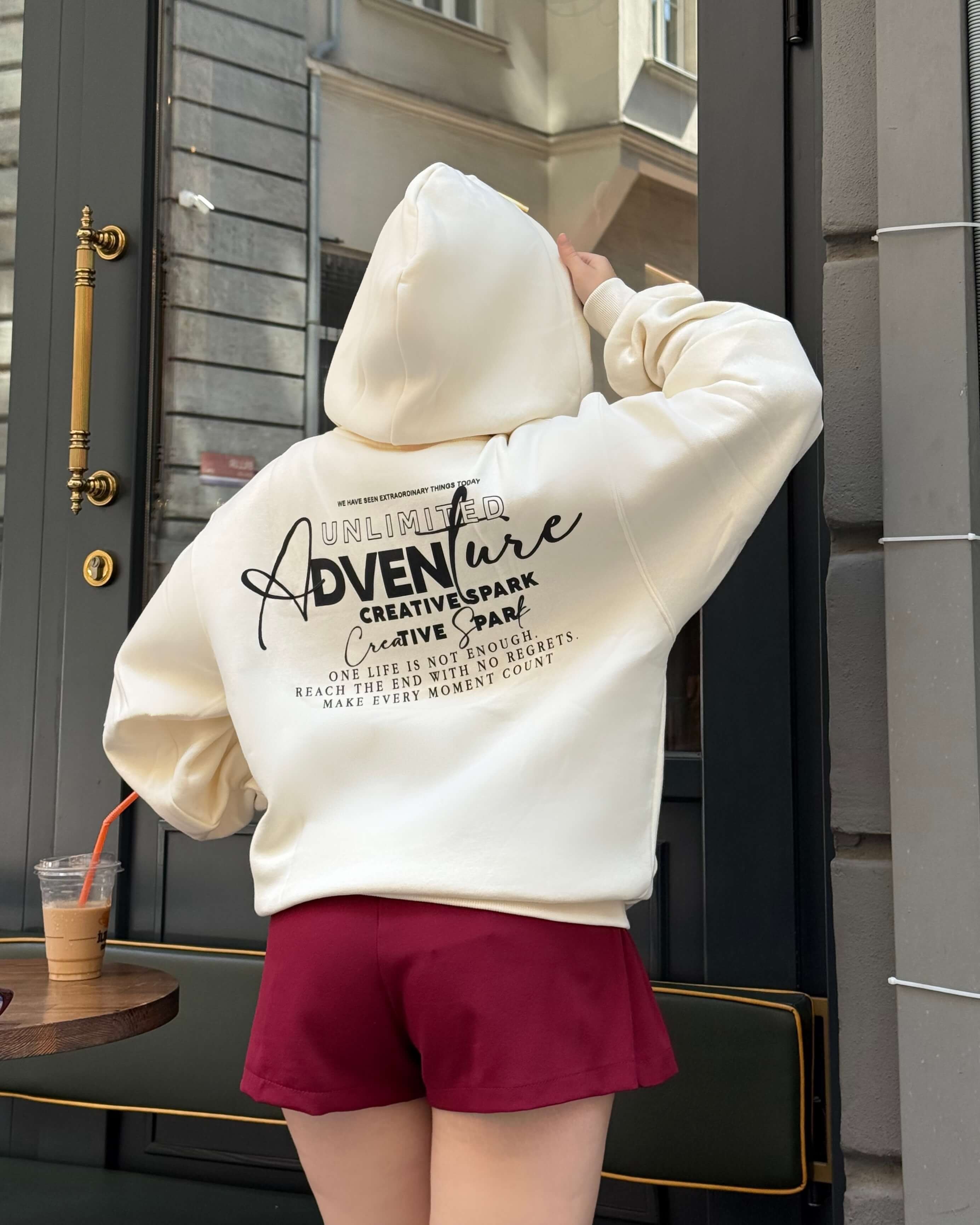 EMMA BEİGE YAZI DETAYLI SWEATSHİRT 