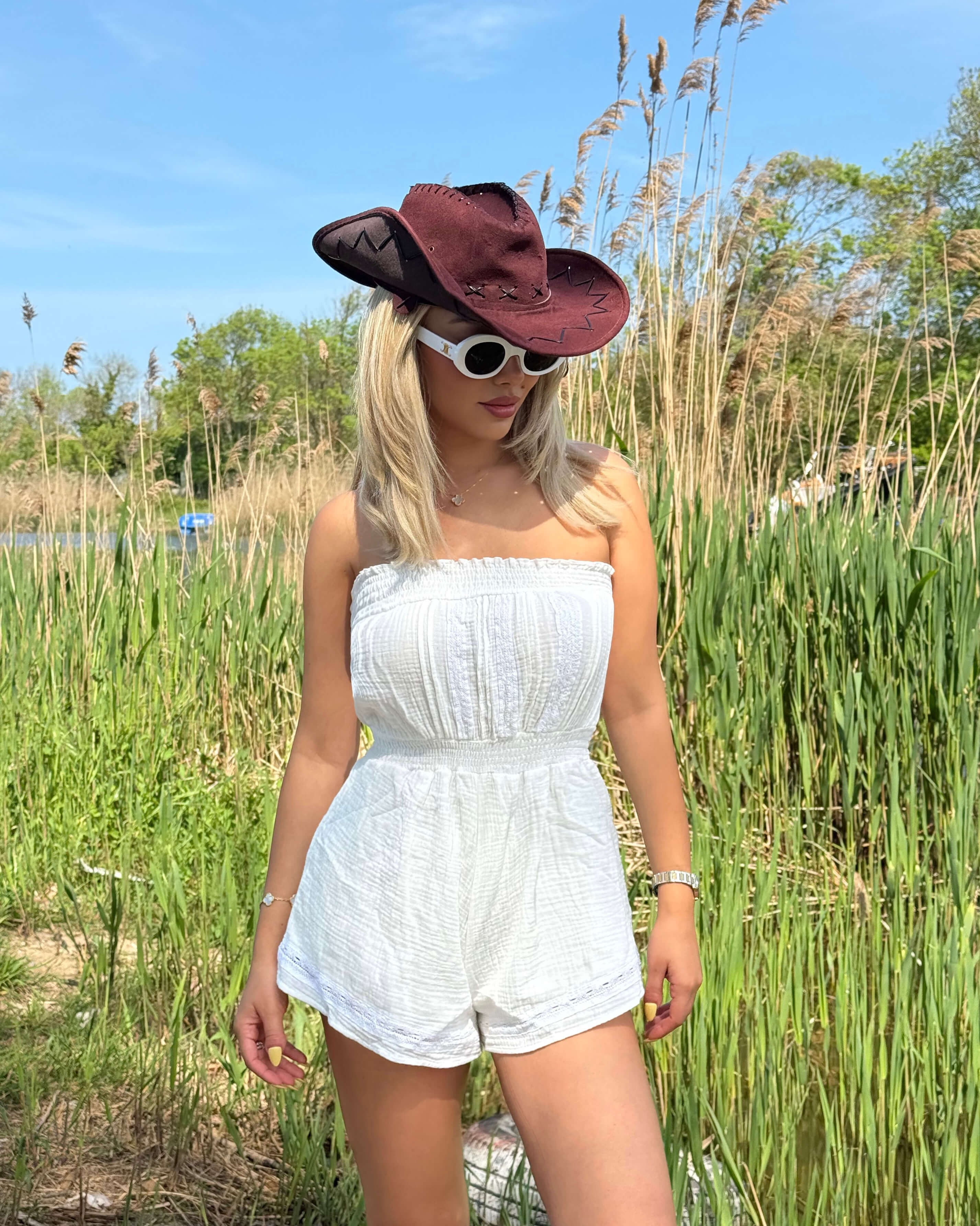 FLUME WHITE STRAPLEZ KETEN TULUM