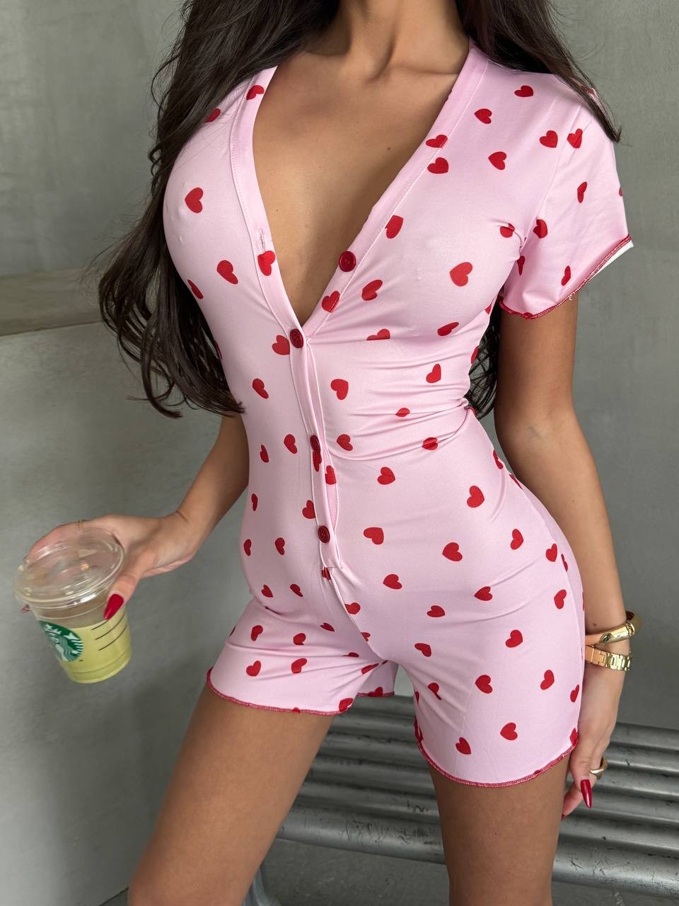 DEMUJA PINK-RED KALPLİ KISA TULUM