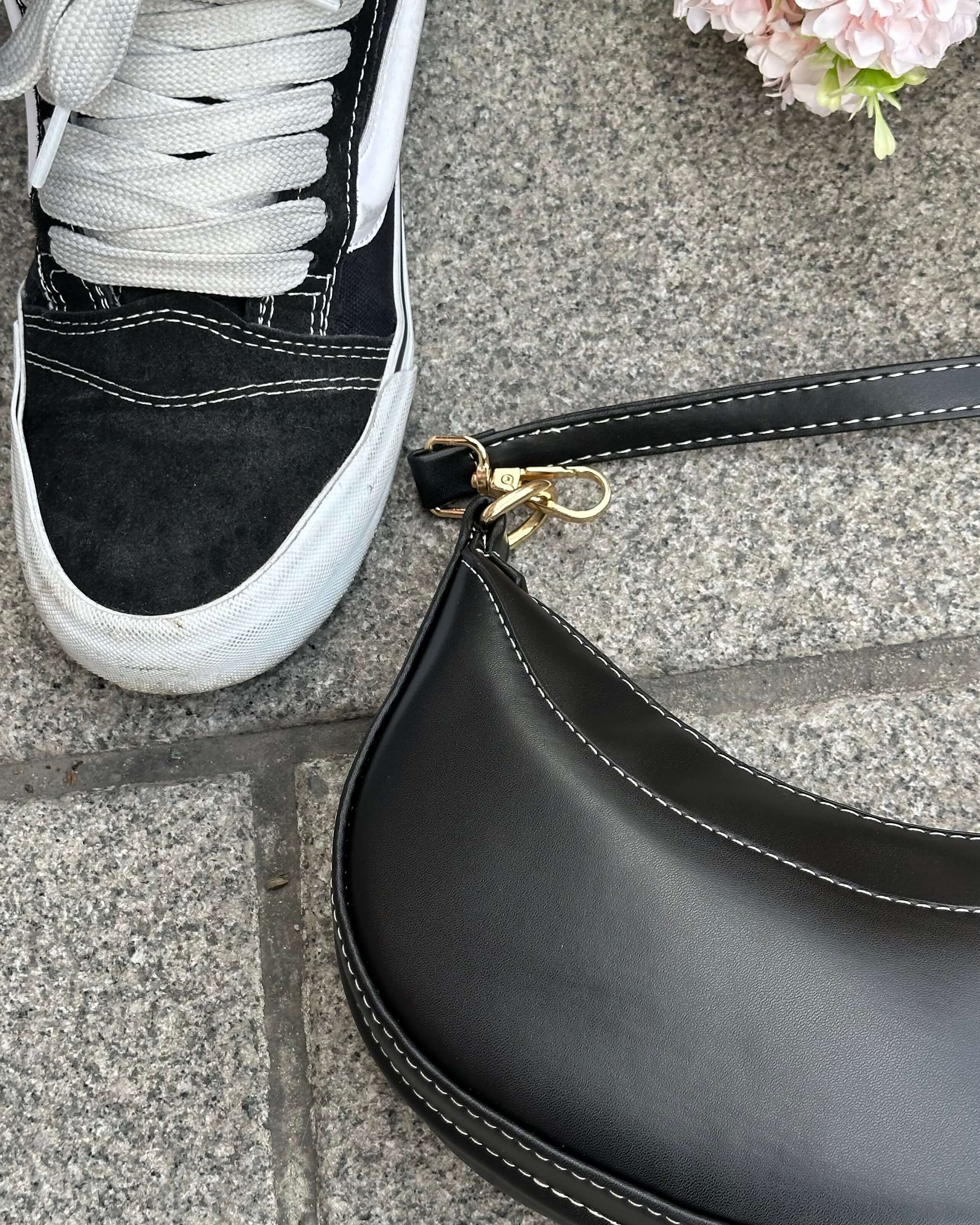 JELENA BLACK ÇİFT DİKİŞ DETAYLI MİNİ EL ÇANTASI