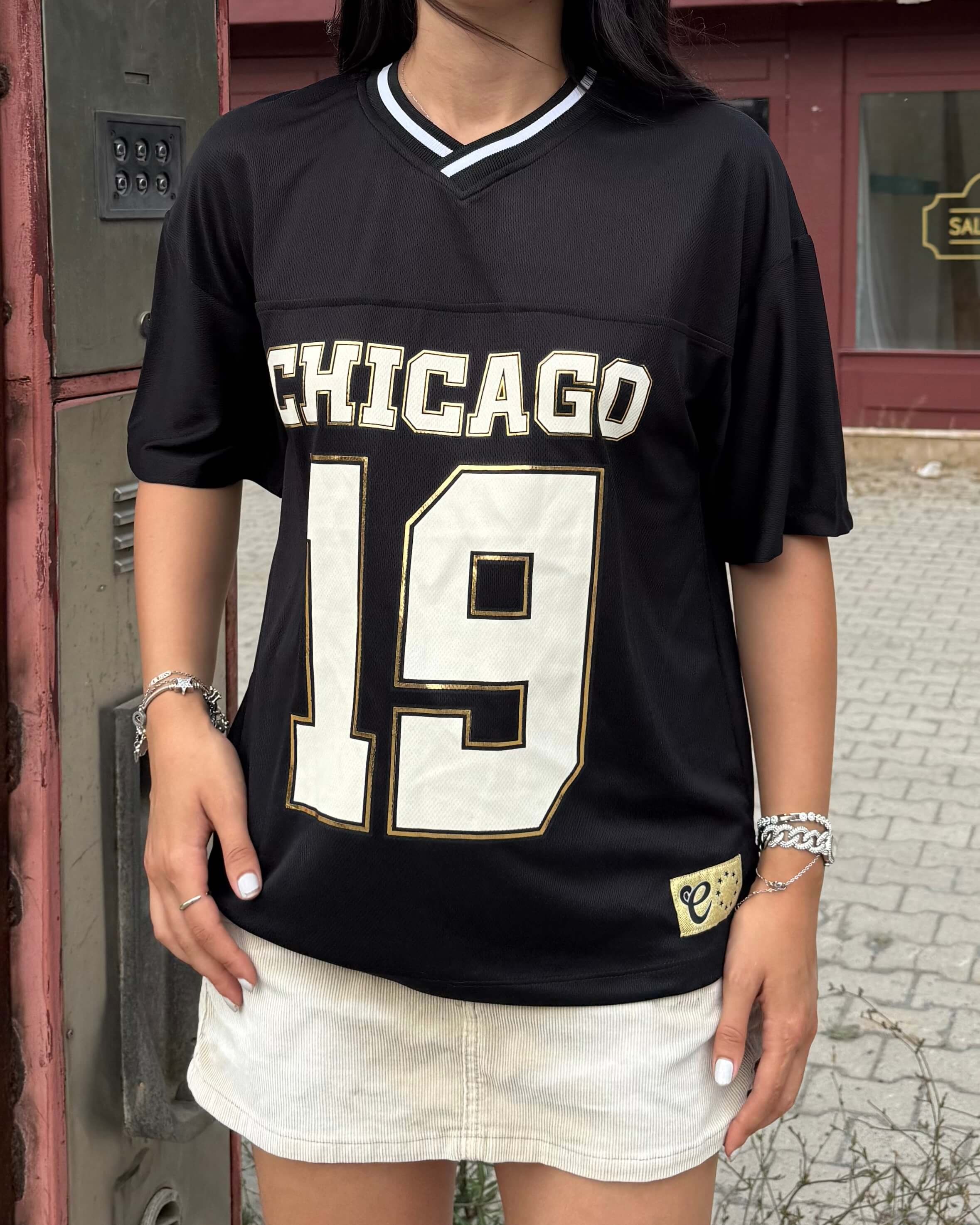 CHİCAGO BLACK OVERSİZE T-SHİRT