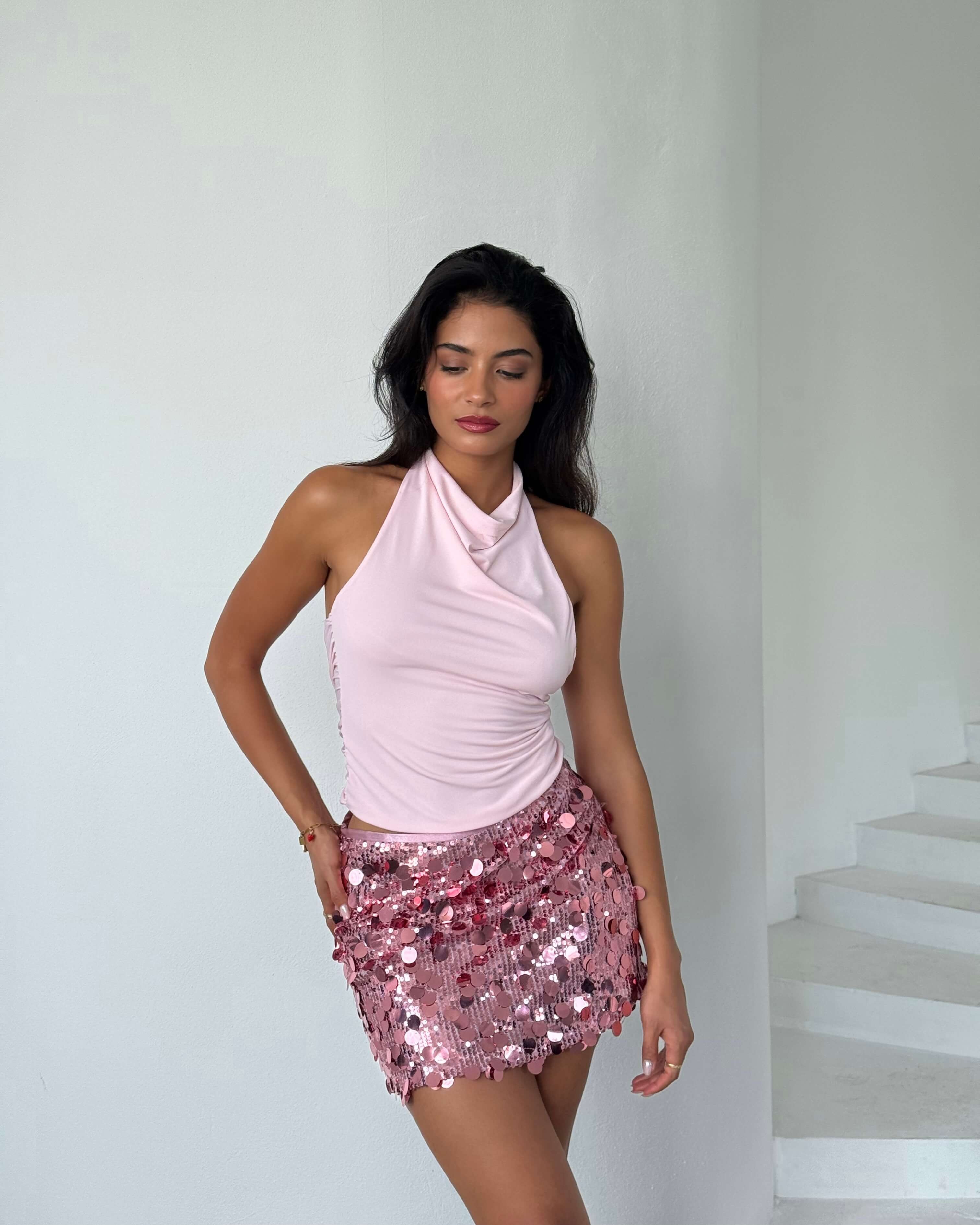 ORBIE DRIED ROSE PUL PAYET MİNİ ETEK