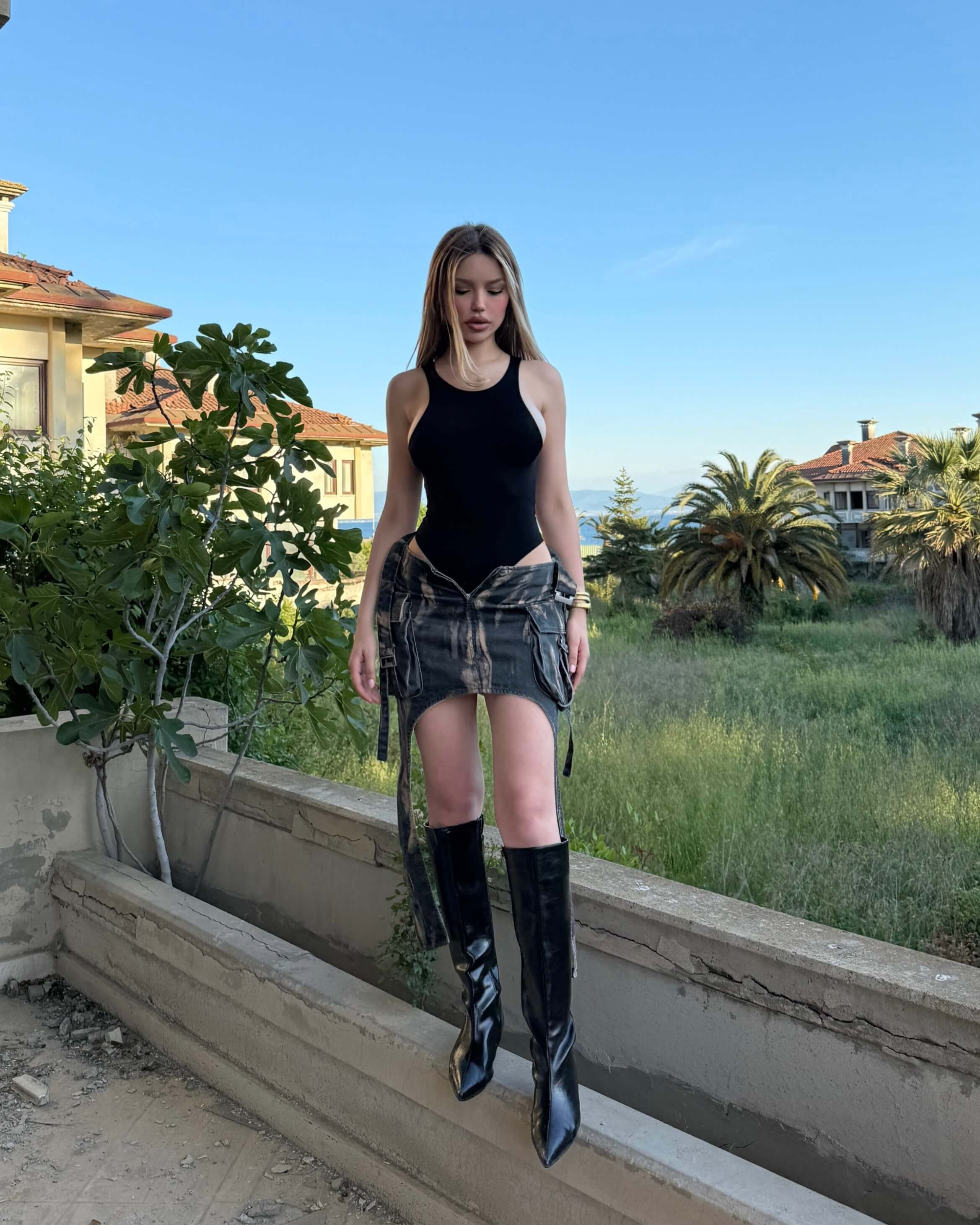 ERIKA SMOKED YIKAMA KEMERLİ KARGO ETEK