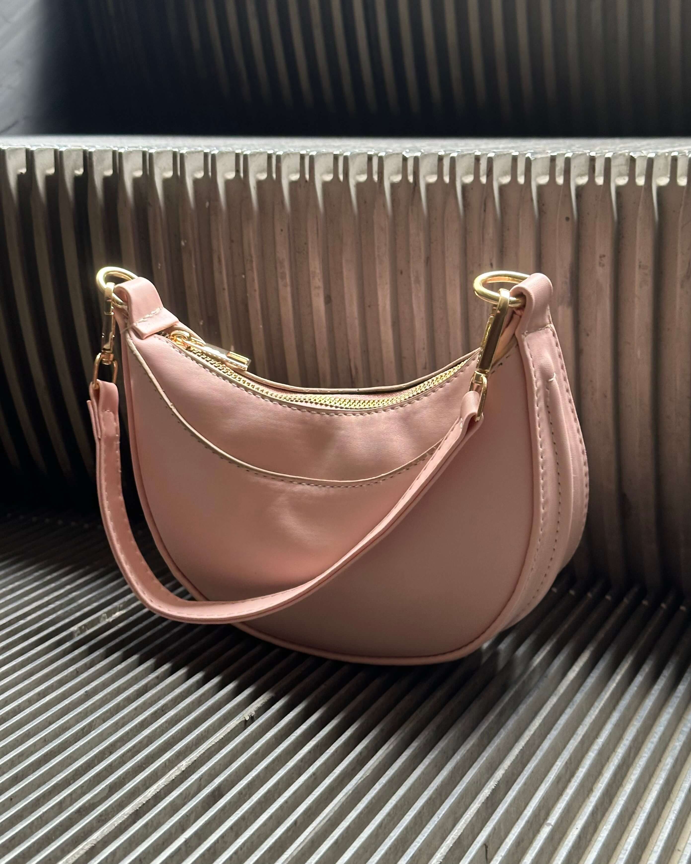 JELENA POWDER PINK ÇİFT DİKİŞ DETAYLI MİNİ EL ÇANTASI