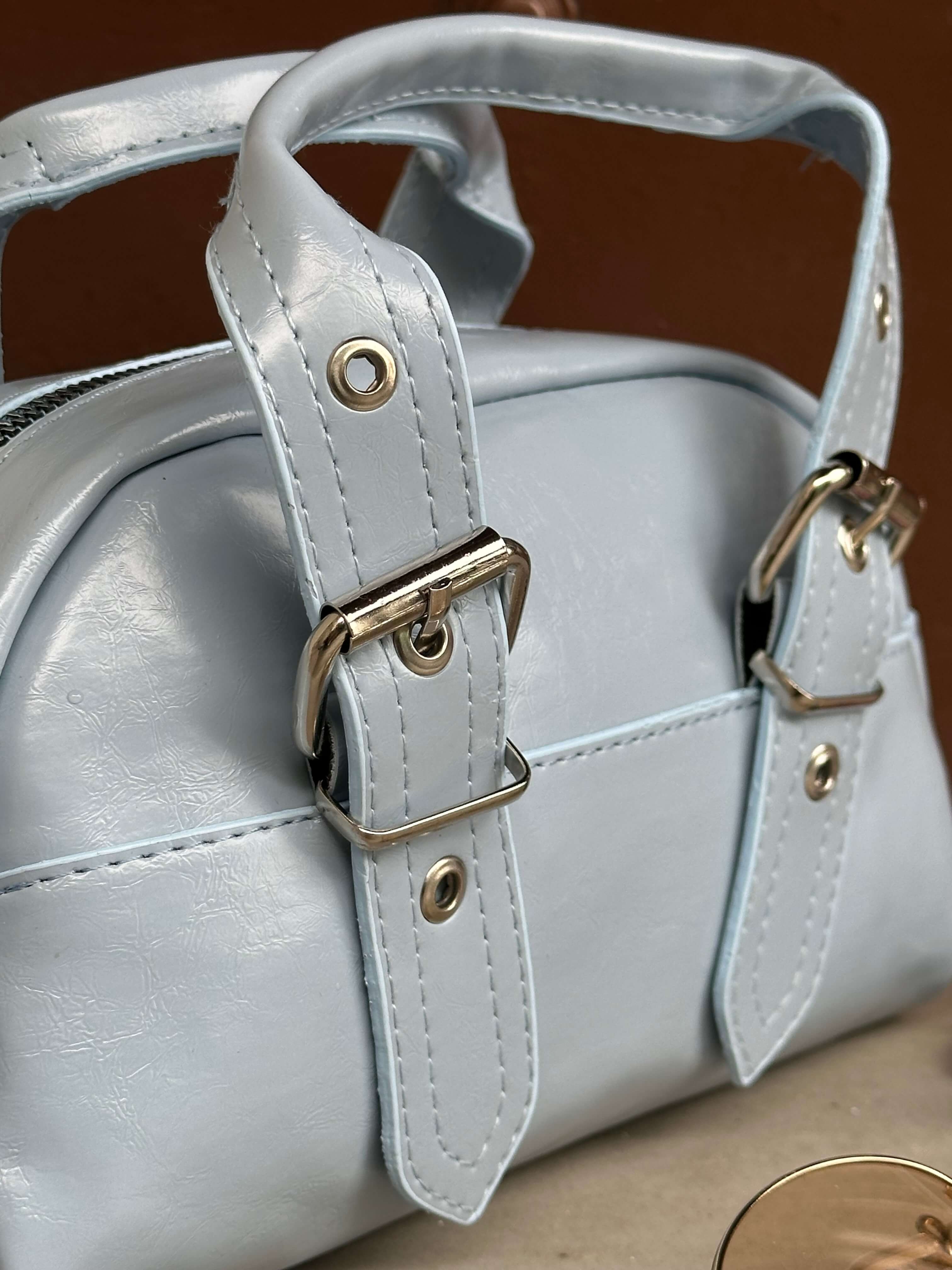 ZWILL POWDER BLUE KEMER DETAYLI EL ÇANTASI