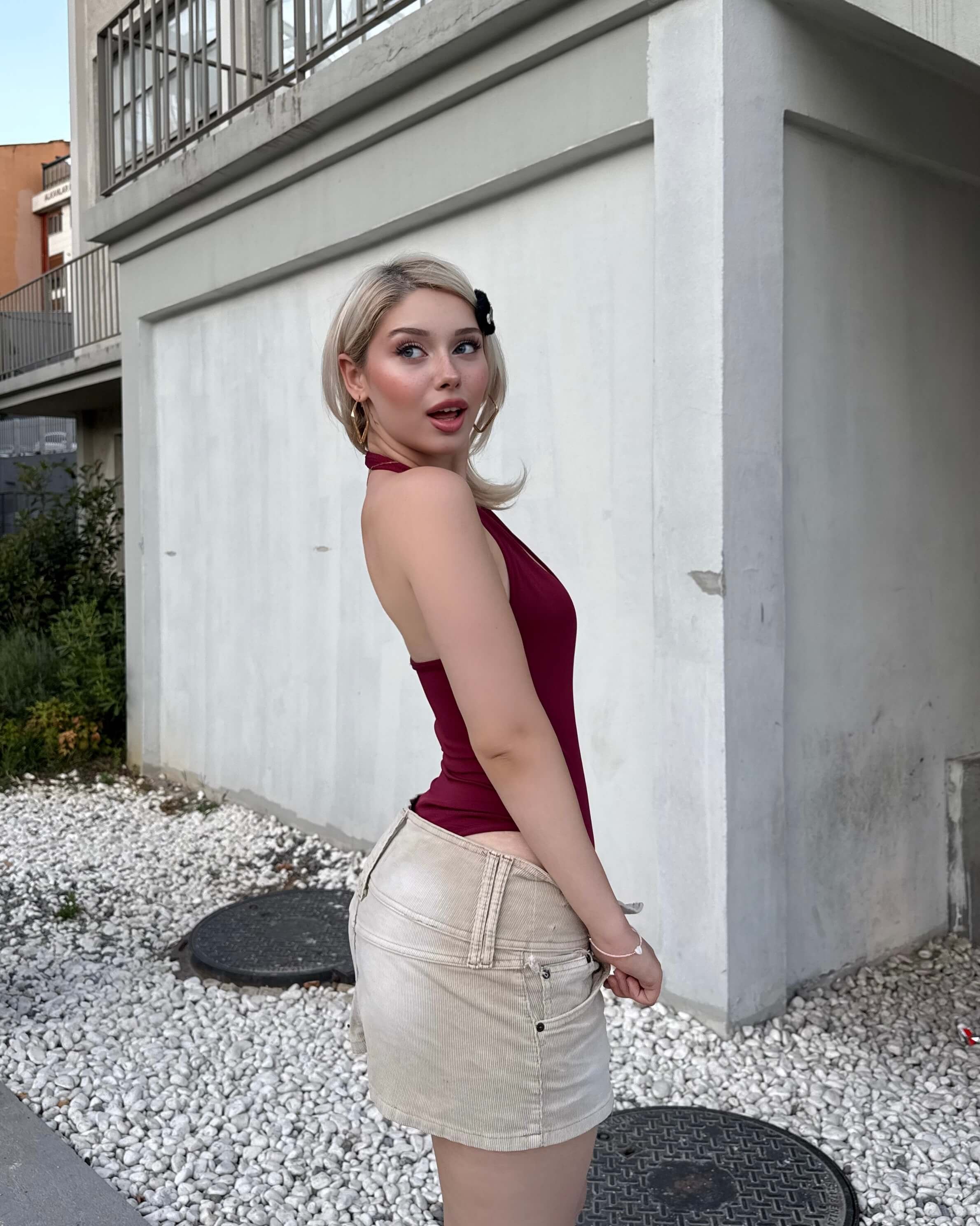 NOIMA CLARET RED BOYUNDAN GEÇİRMELİ BODYSUIT