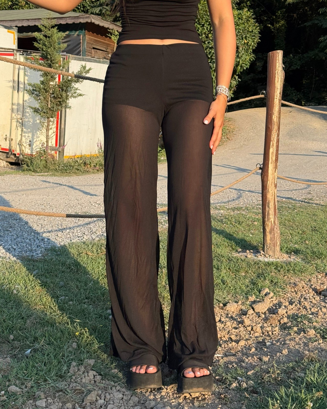 MOSUEE BLACK ŞORTLU TÜL PANTOLON