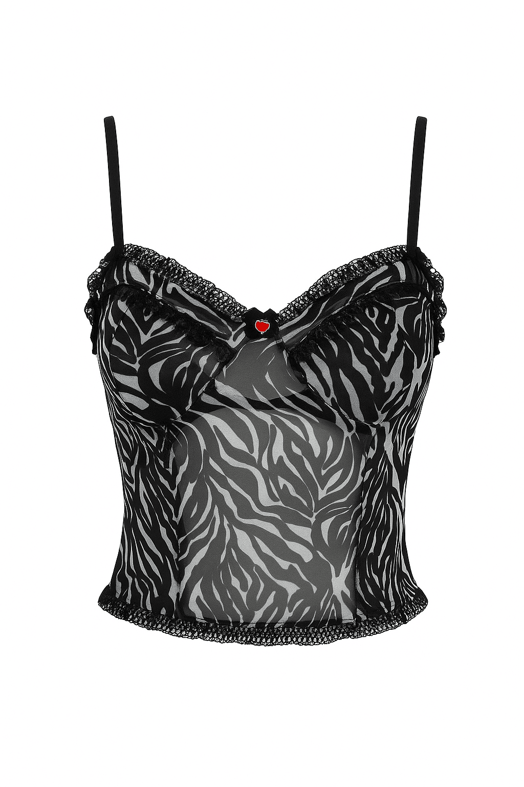 FARELL ZEBRA PATTERNED ASKILI TÜL CROP