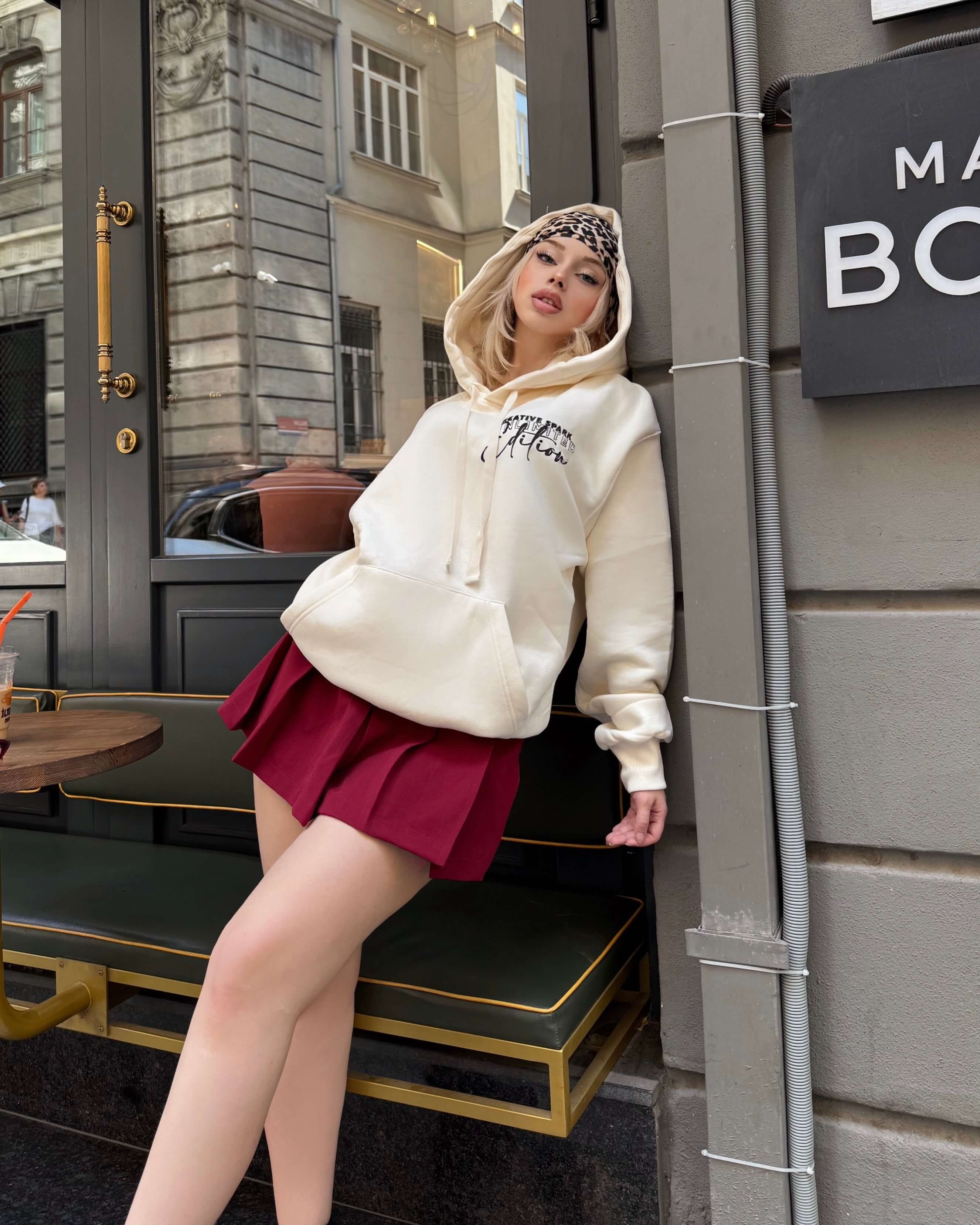 EMMA BEİGE YAZI DETAYLI SWEATSHİRT 