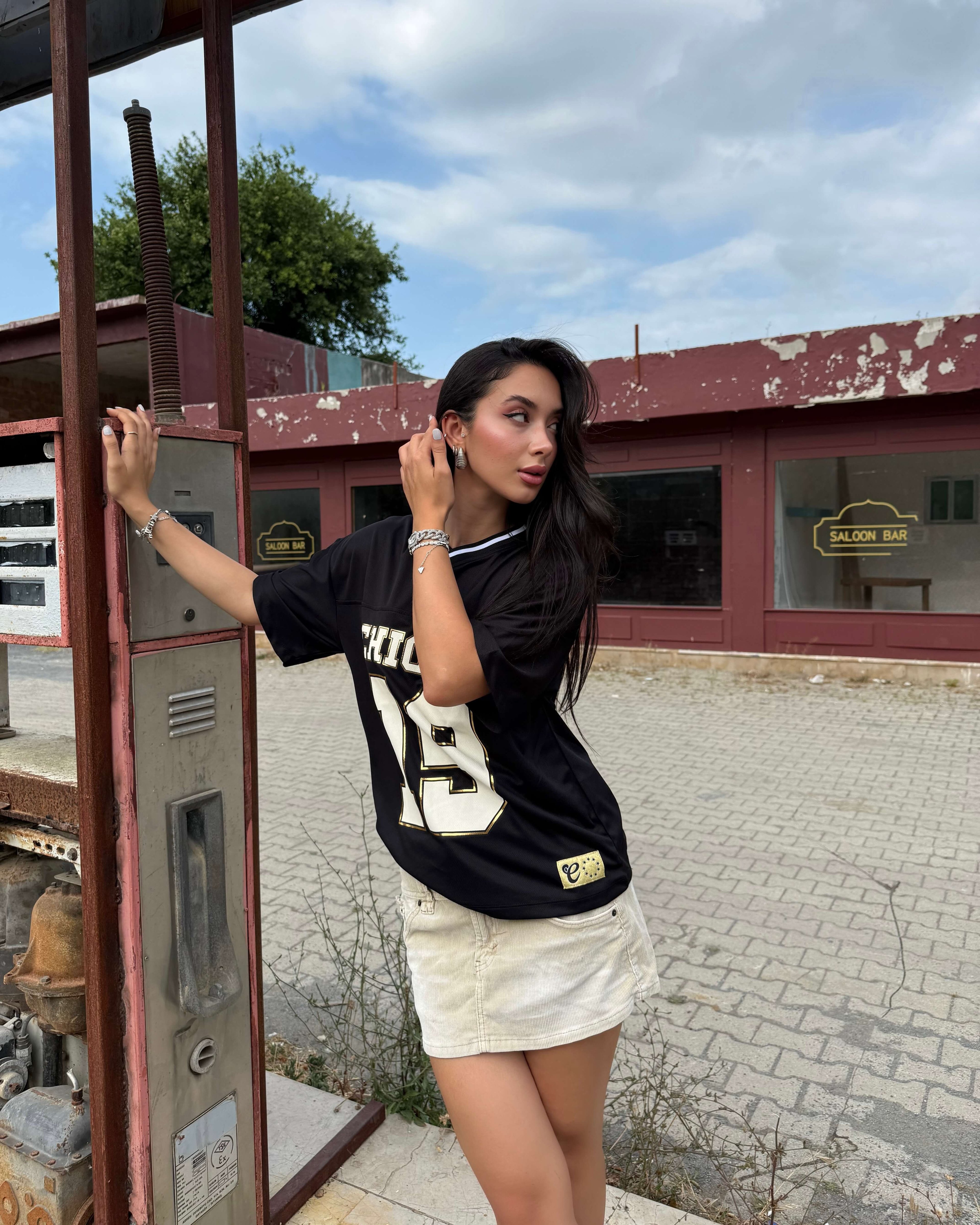 CHİCAGO BLACK OVERSİZE T-SHİRT