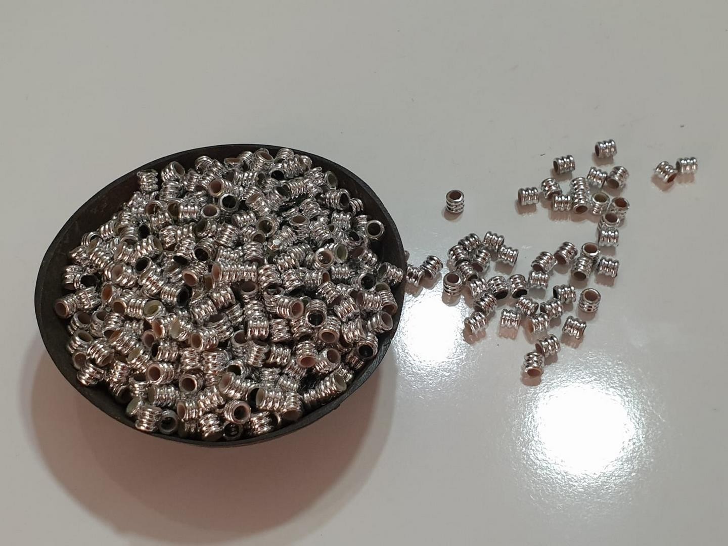 Gümüş Renk Parlak Metalize Plastik Boncuk,Takı,çanta Yapım Boncuğu 10mm 100 Gram