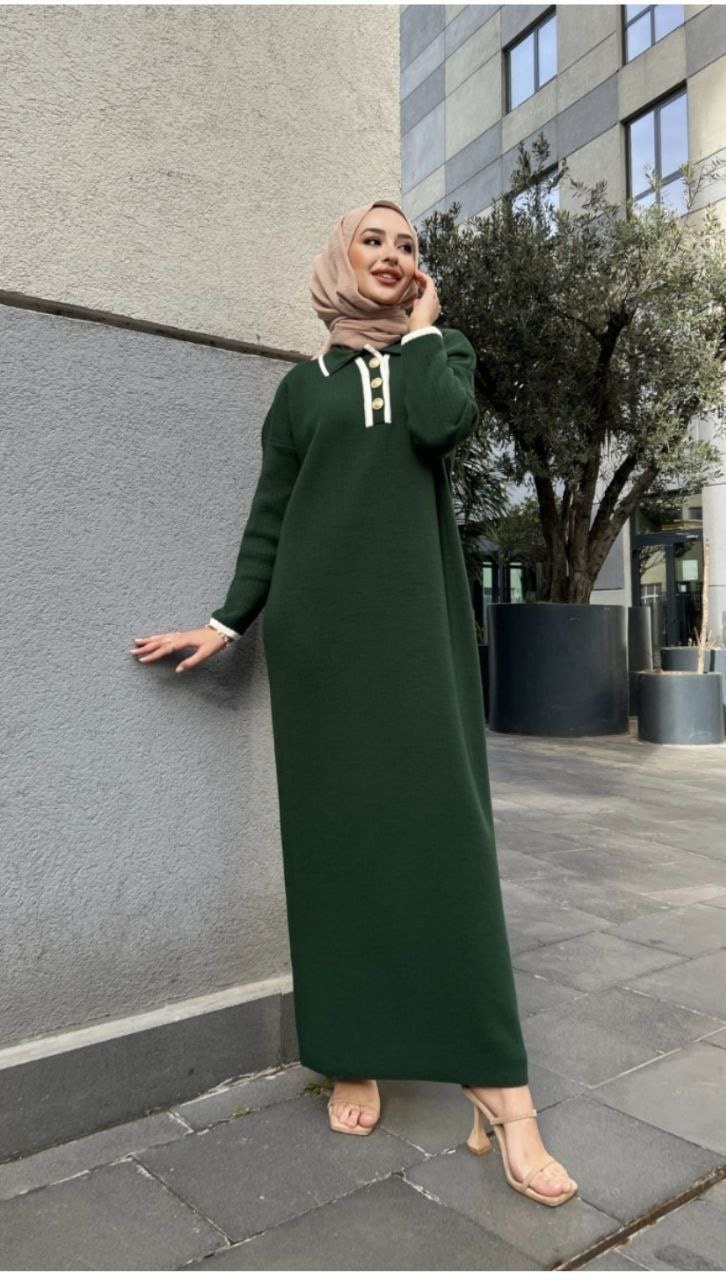 CCK TRİKO DÜĞMELİ ELBİSE